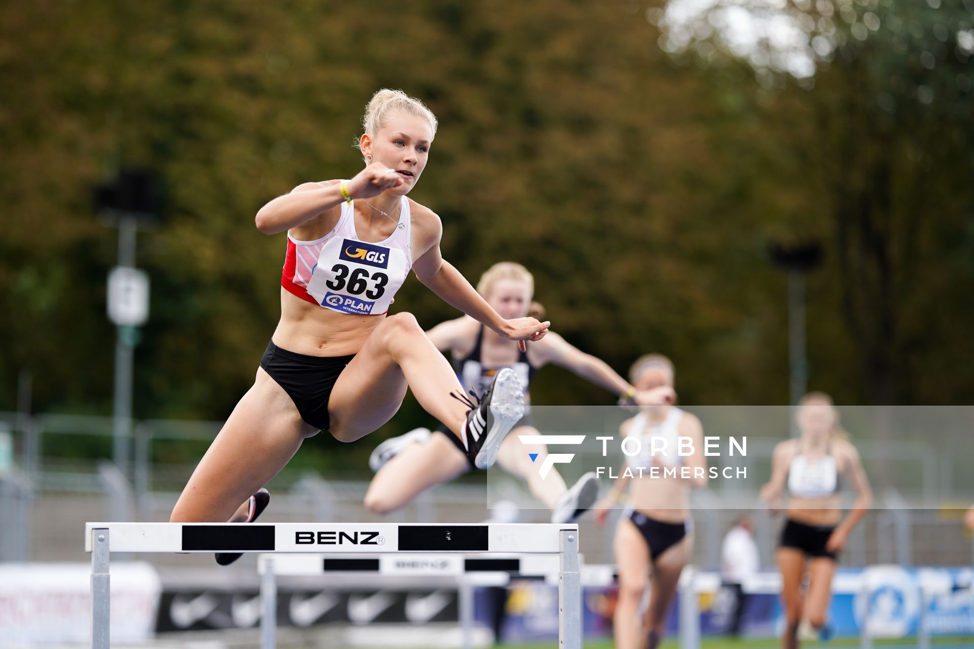 Neele Janssen (MTV Aurich) ueber 400m Huerden am 05.09.2020 waehrend den deutschen Leichtathletik-Jugendmeisterschaften im Frankenstadion in Heilbronn (Tag2)