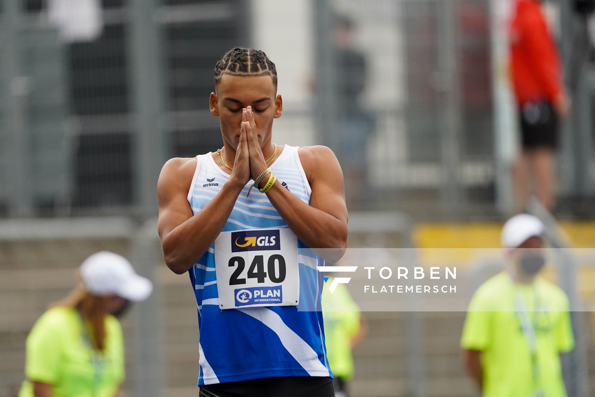 Jordan Gordon (OTB Osnabrueck) ueber 400m Huerden am 05.09.2020 waehrend den deutschen Leichtathletik-Jugendmeisterschaften im Frankenstadion in Heilbronn (Tag2)