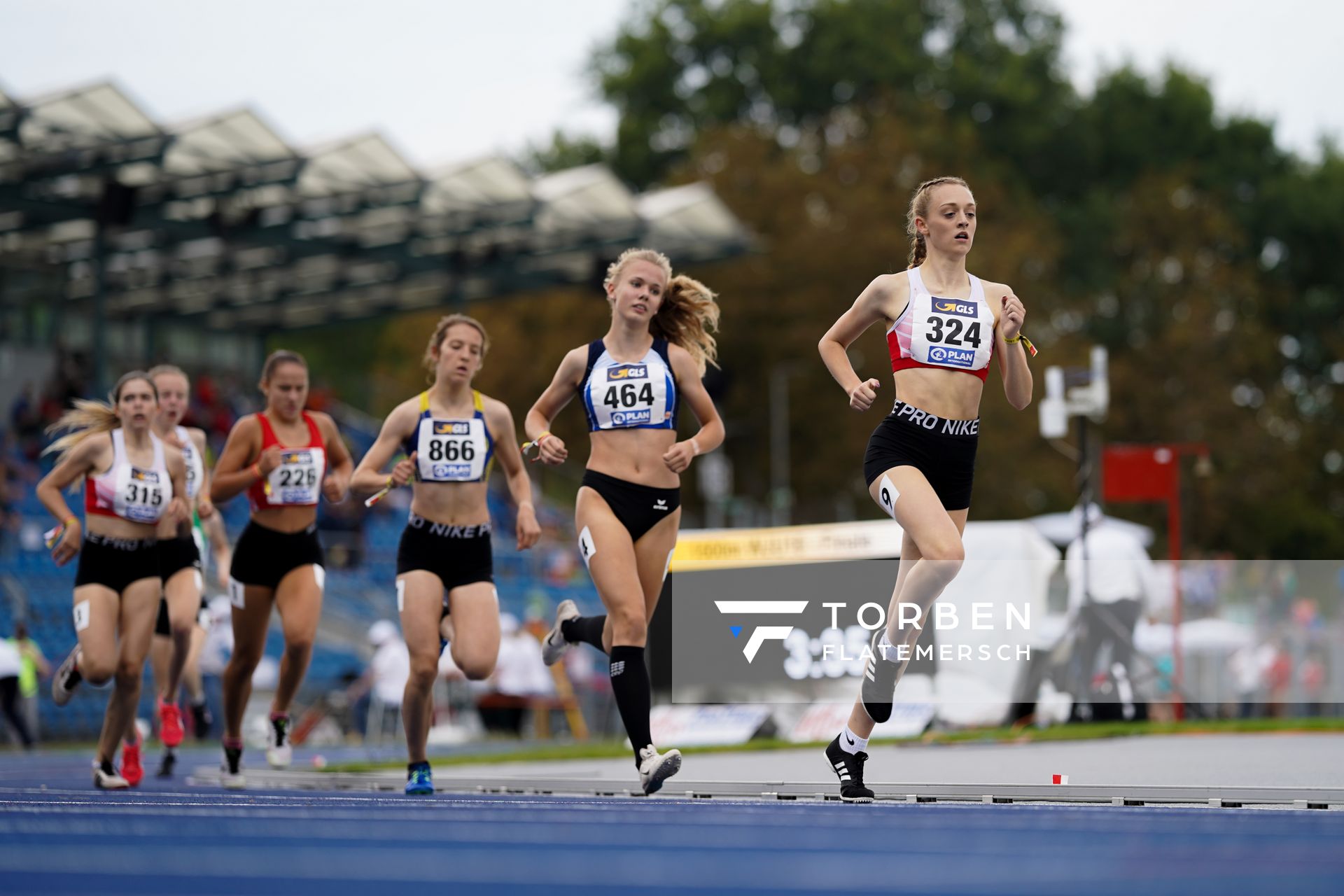 Nele Heymann (TuS Haren) im 1500m Finale am 05.09.2020 waehrend den deutschen Leichtathletik-Jugendmeisterschaften im Frankenstadion in Heilbronn (Tag2)