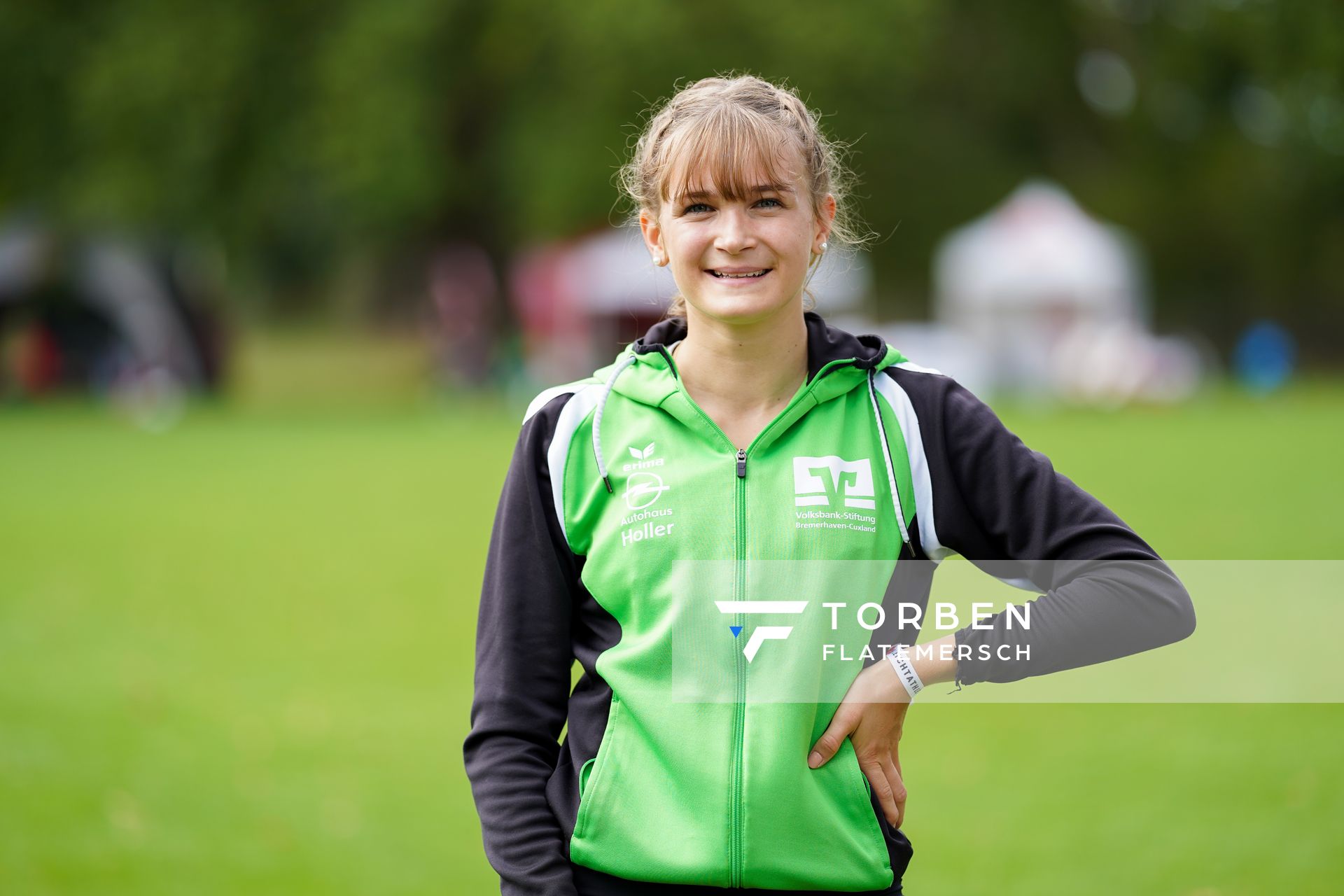 Portrait von Christina Lahrs (TSV Wehdel), deutsche U18 Meisterin im Speerwurf, am 06.09.2020 waehrend den deutschen Leichtathletik-Jugendmeisterschaften im Frankenstadion in Heilbronn (Tag 3)