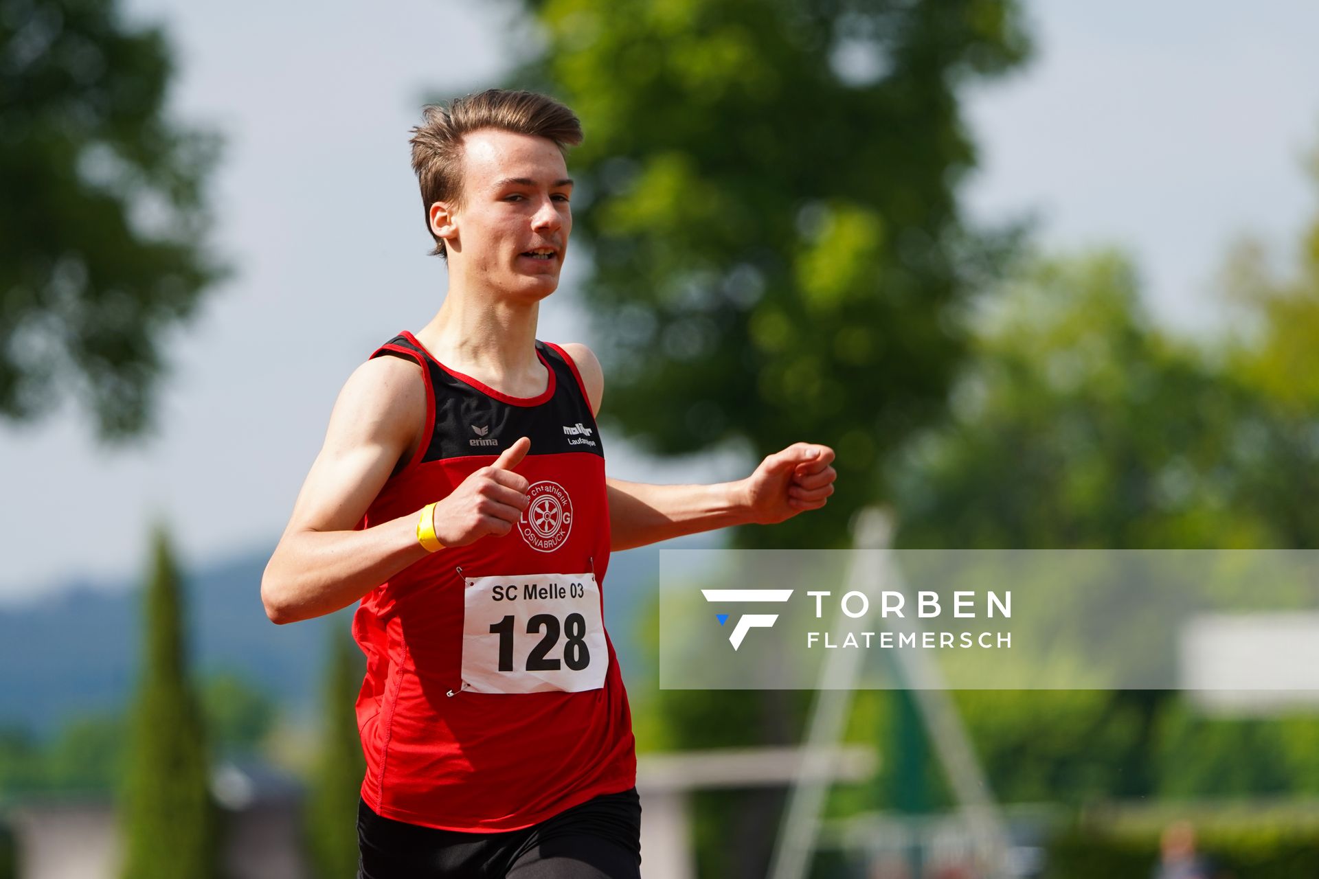 Florian Kroll (LG Osnabrueck) ueber 200m am 29.05.2021 waehrend des Frank Ruediger Sportfestes auf dem Carl-Starcke-Platz in Melle