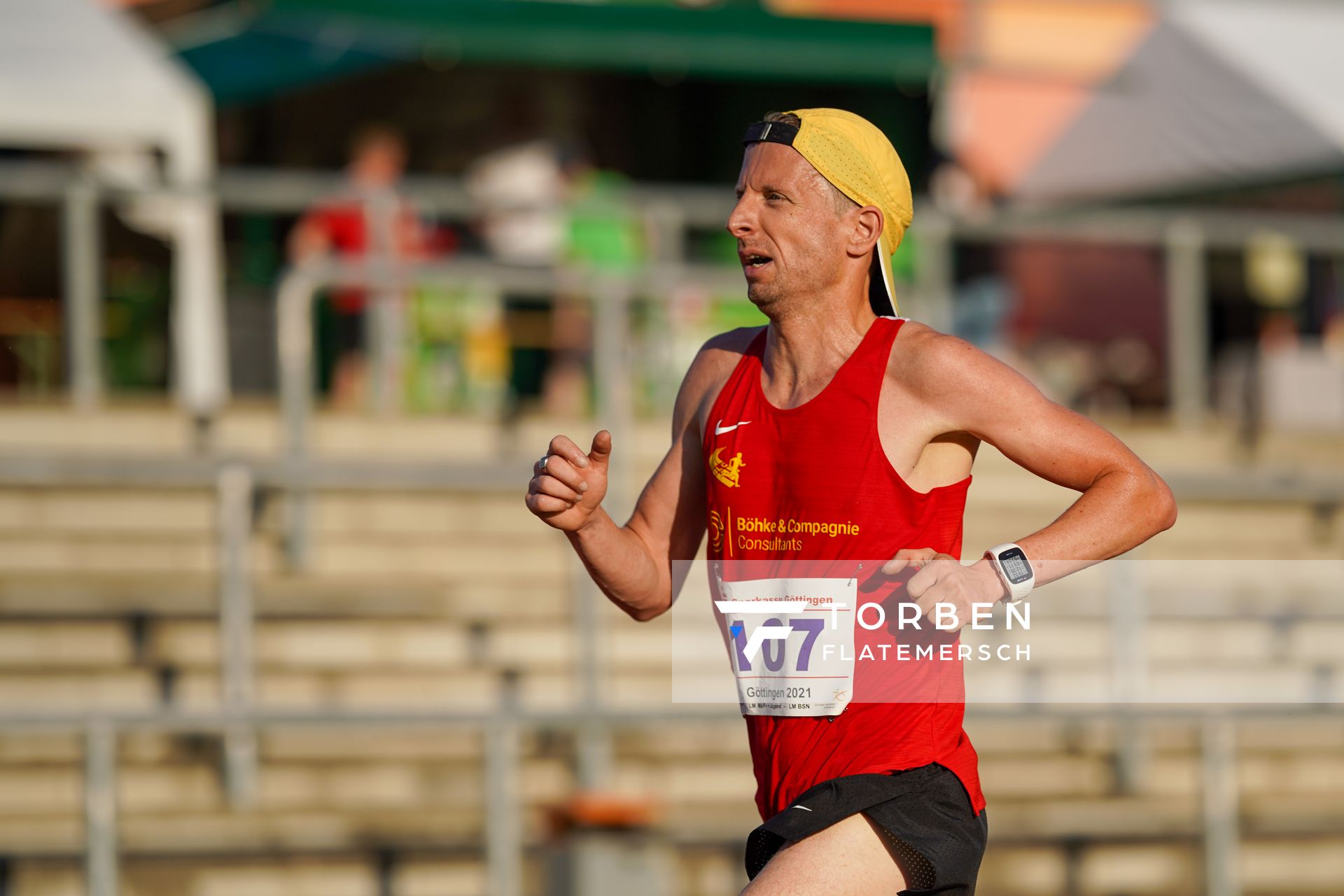 Dominik Schrader (Braunschweiger Laufclub) ueber 5000m am 19.06.2021 waehrend den NLV + BLV Landesmeisterschaften im Jahnstadion in Göttingen