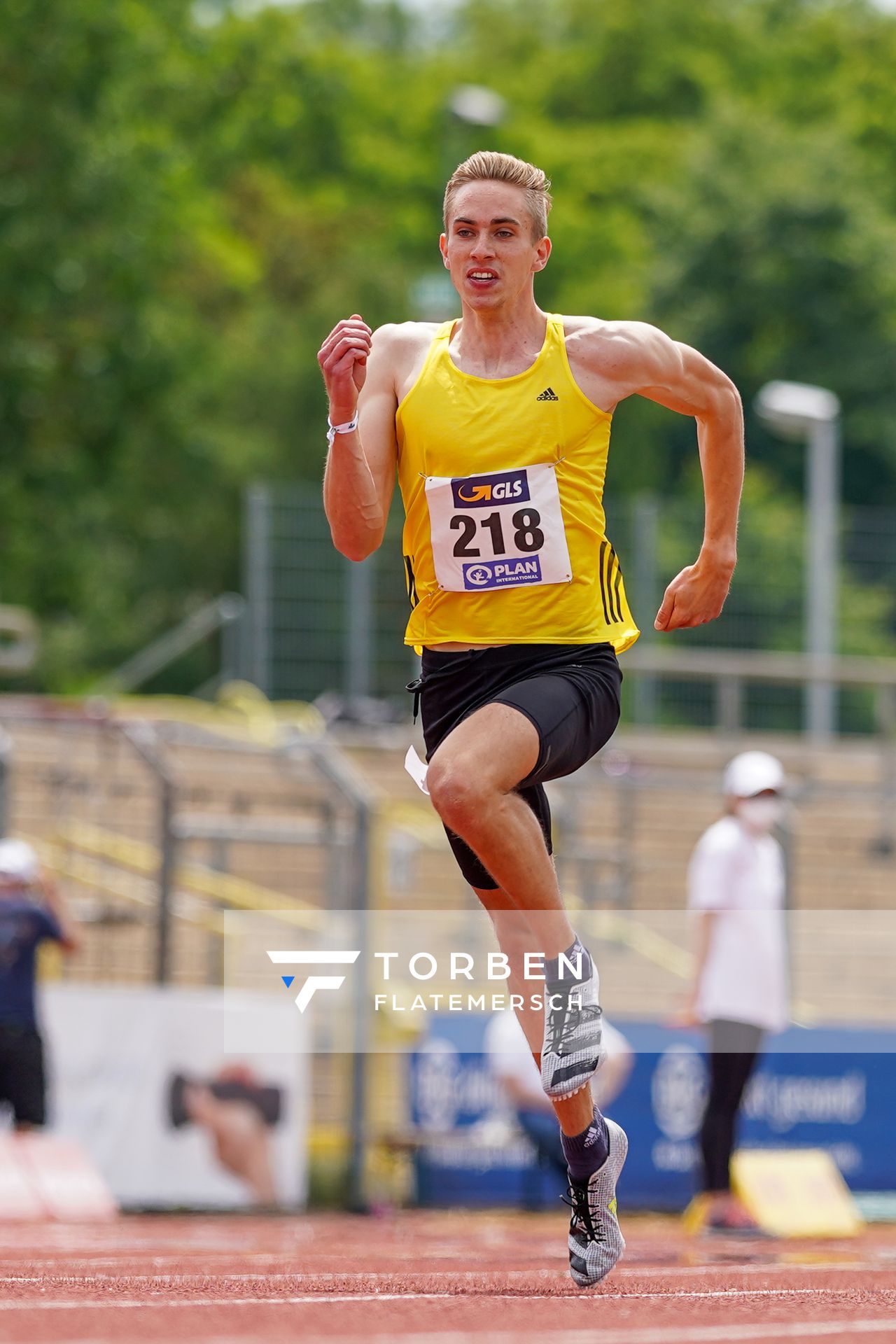 Luis Oberbeck (LG Goettingen) im 400m Vorlauf am 26.06.2021 waehrend den deutschen U23 Leichtathletik-Meisterschaften 2021 im Stadion Oberwerth in Koblenz