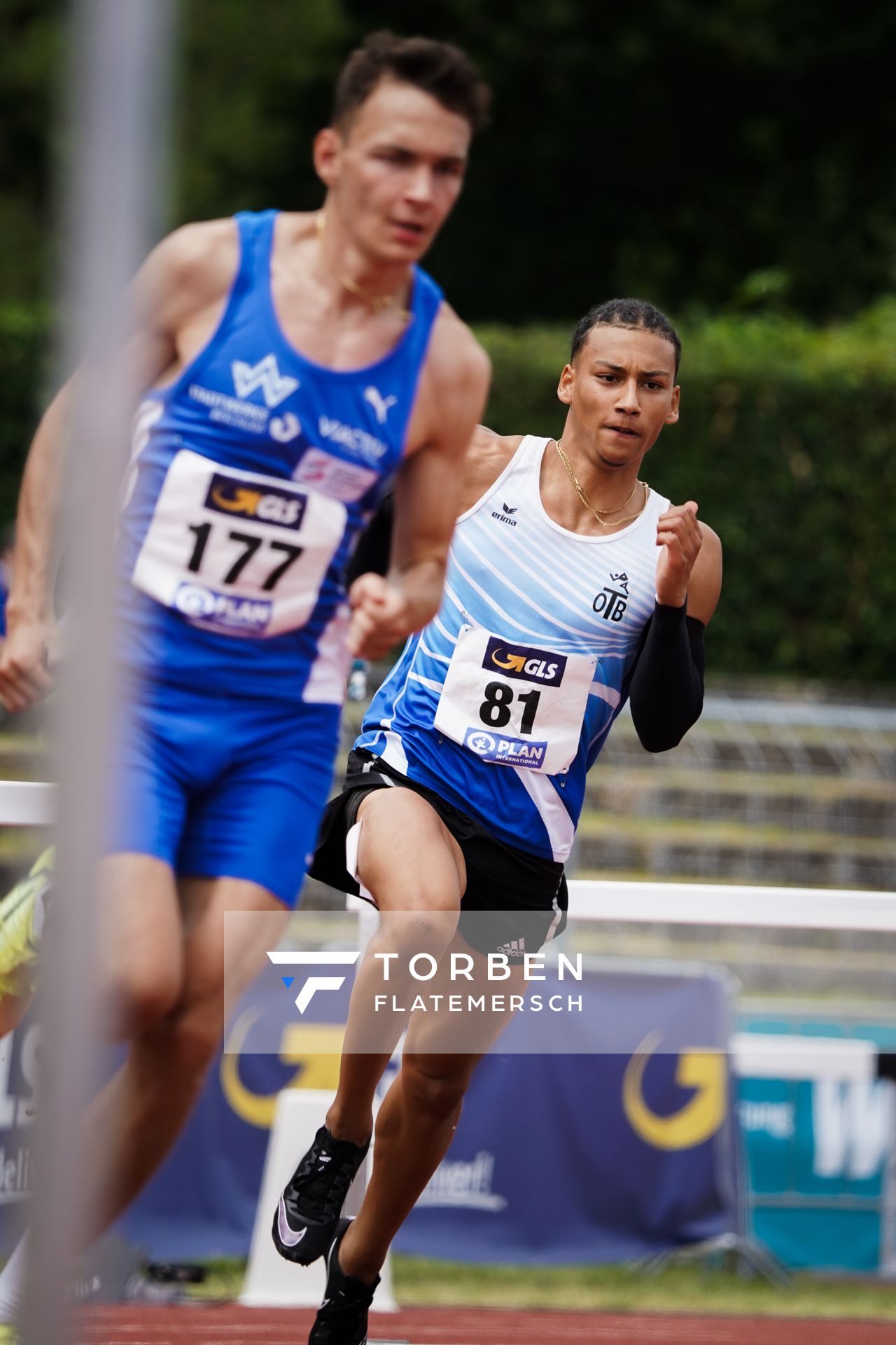 Jordan Gordon (OTB Osnabrueck) im 400m Huerden Finale am 27.06.2021 waehrend den deutschen U23 Leichtathletik-Meisterschaften 2021 im Stadion Oberwerth in Koblenz