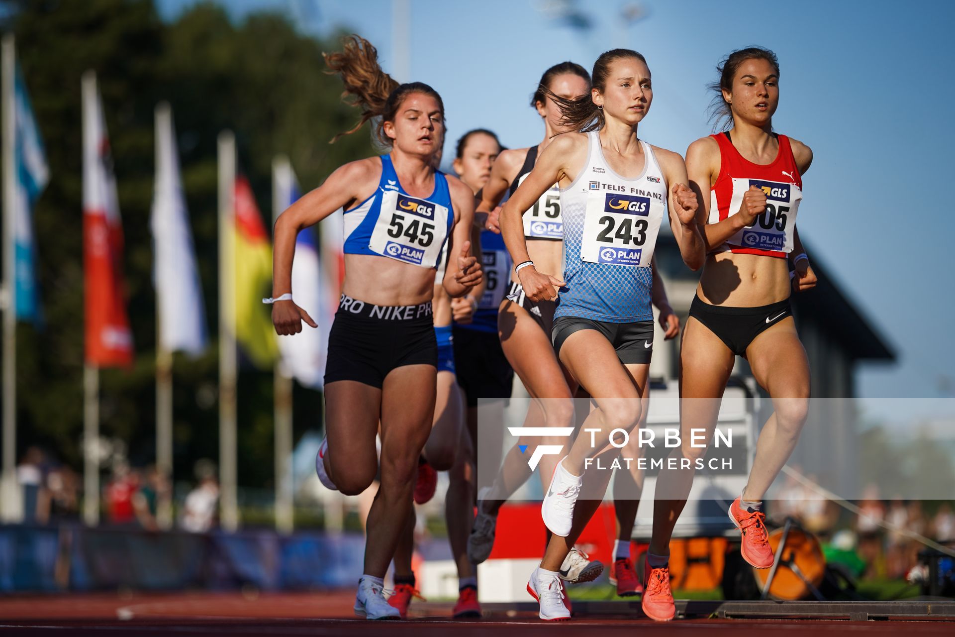 Emma Heckel (LG TELIS FINANZ Regensburg), Johanna Pulte (SG Wenden) am 30.07.2021 waehrend den deutschen Leichtathletik-Jugendmeisterschaften 2021 in Rostock