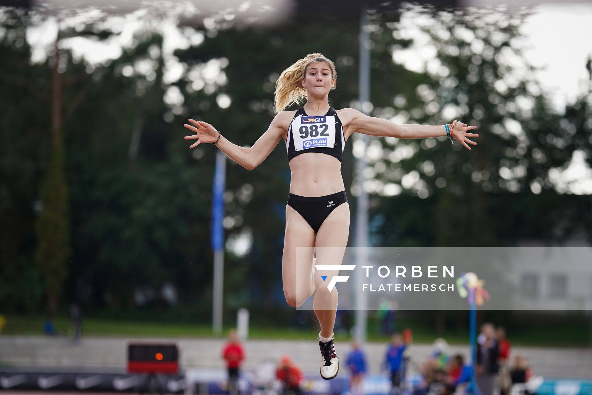 Sandrina Sprengel (LG Steinlach-Zollern) am 31.07.2021 waehrend den deutschen Leichtathletik-Jugendmeisterschaften 2021 in Rostock (Tag 2)