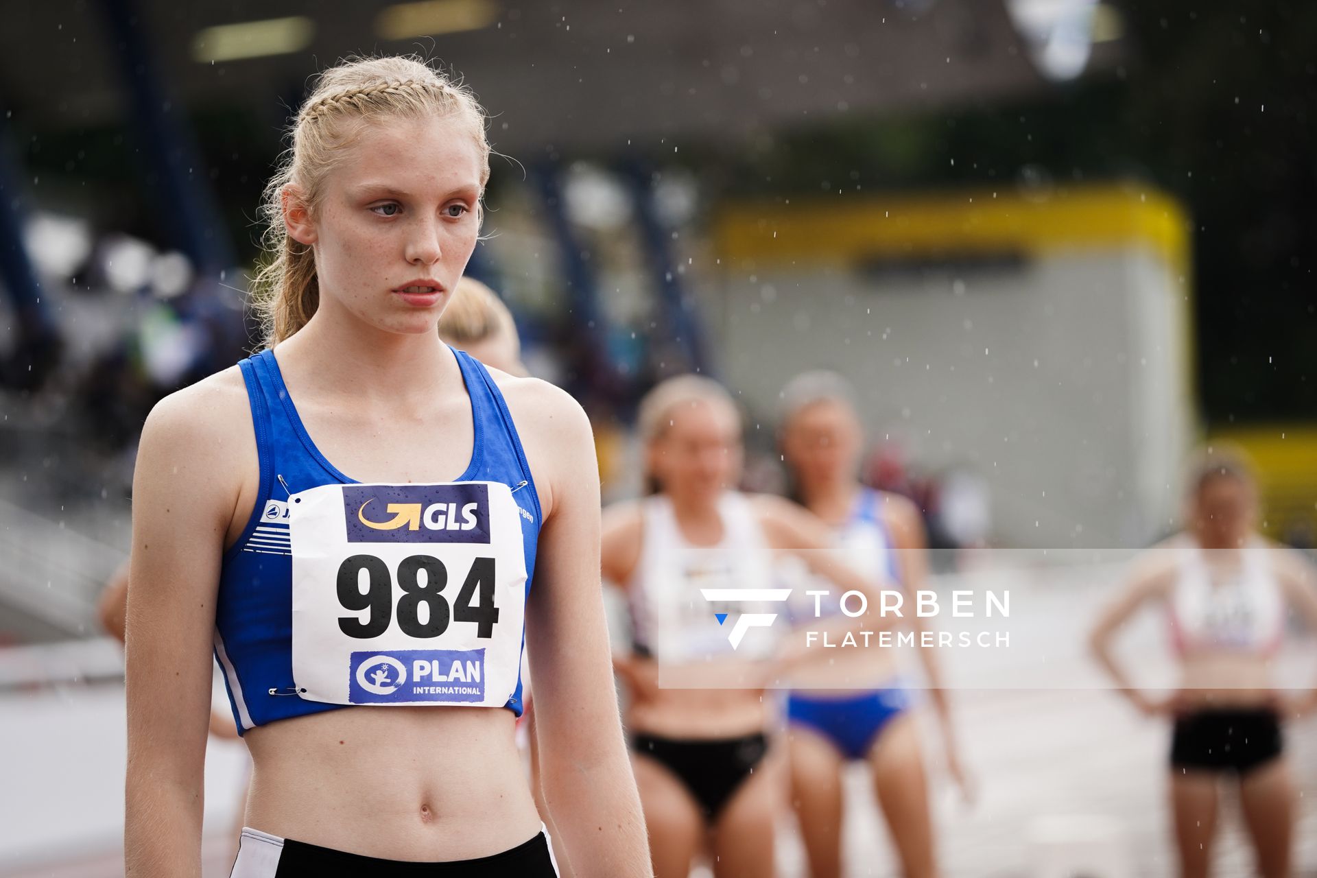 Anna Schall (LG Tuttlingen-Fridingen) am 01.08.2021 waehrend den deutschen Leichtathletik-Jugendmeisterschaften 2021 in Rostock (Tag 3)
