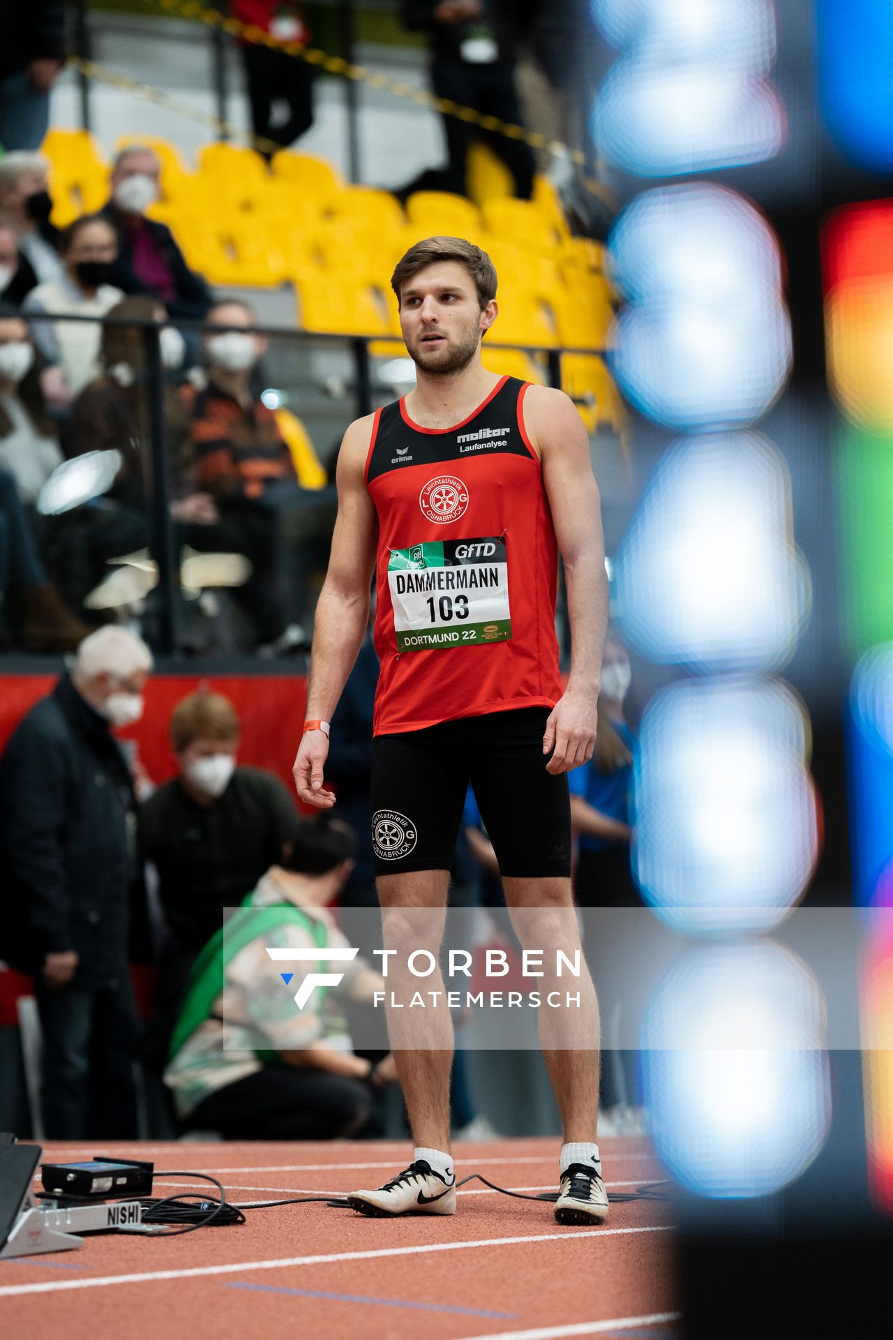 Fabian Dammermann (LG Osnabrueck) ueber 400m am 12.02.2022 beim PSD Bank Indoor Meeting in der Helmut-Körnig-Halle in Dortmund
