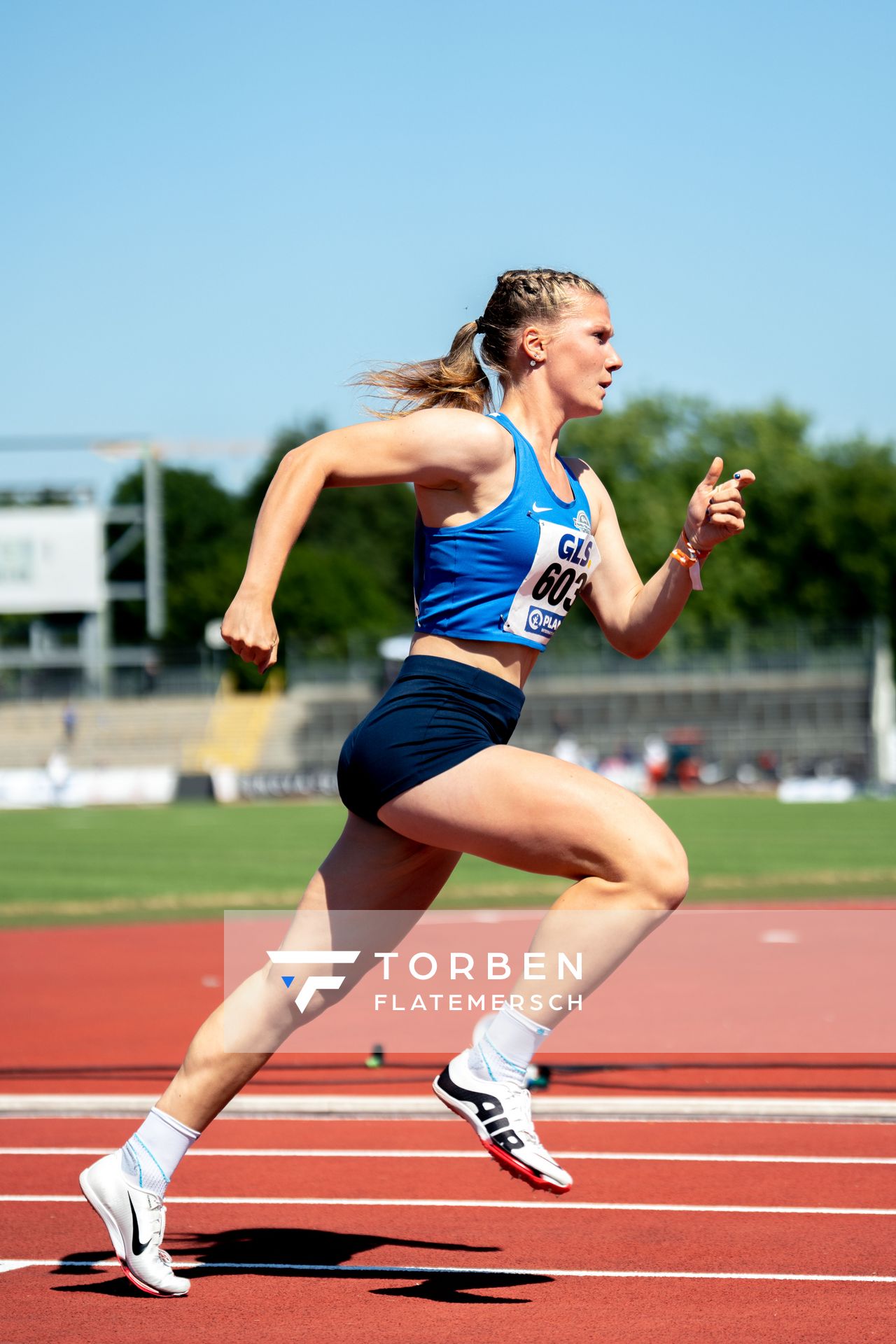 Emmy Lisanne Steinbrecher (Rukeli Trollmann e. V.) am 16.07.2022 waehrend den deutschen Leichtathletik-Jugendmeisterschaften 2022 in Ulm