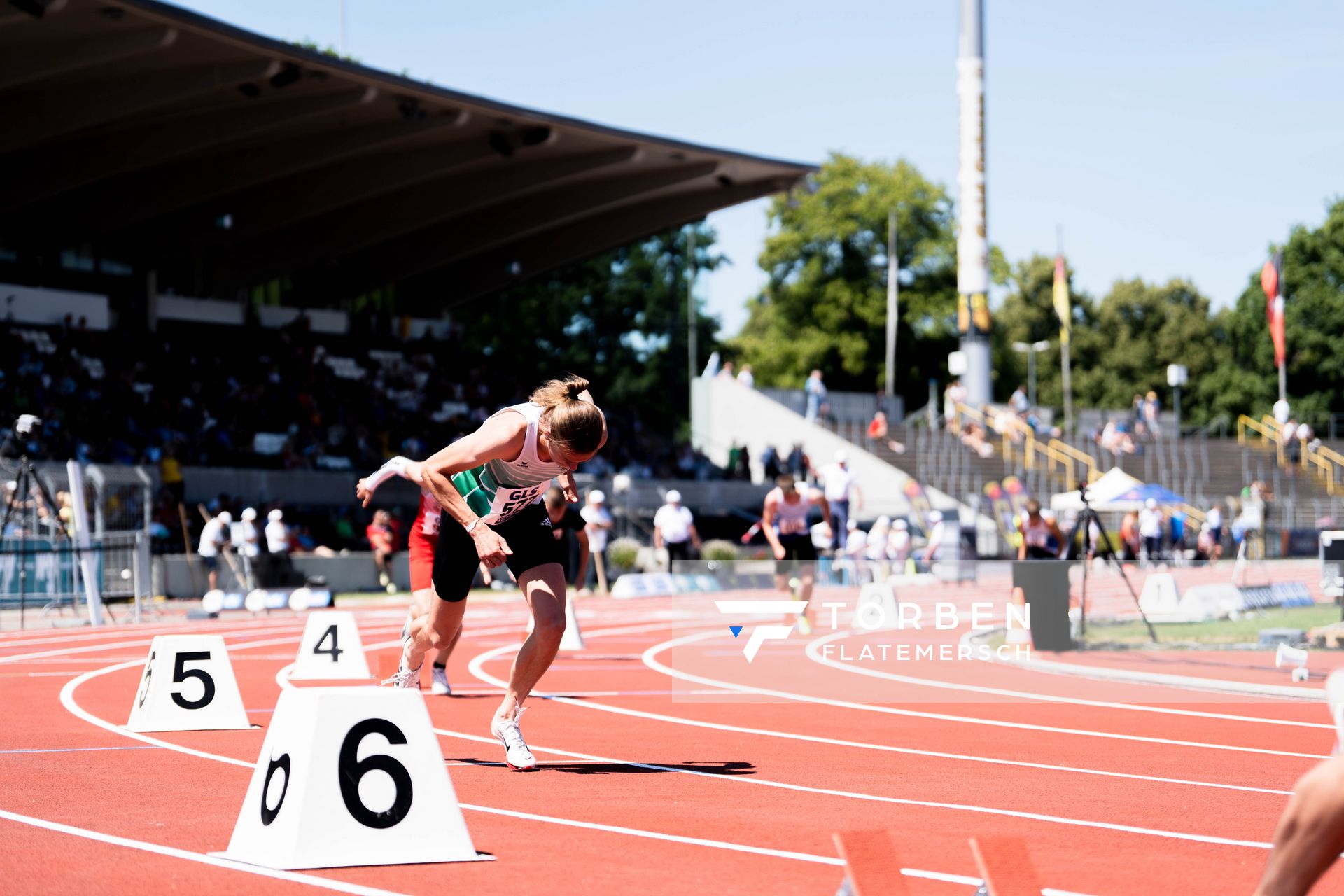 Max Husemann (Eintracht Hildesheim) vor dem 400m Lauf am 16.07.2022 waehrend den deutschen Leichtathletik-Jugendmeisterschaften 2022 in Ulm