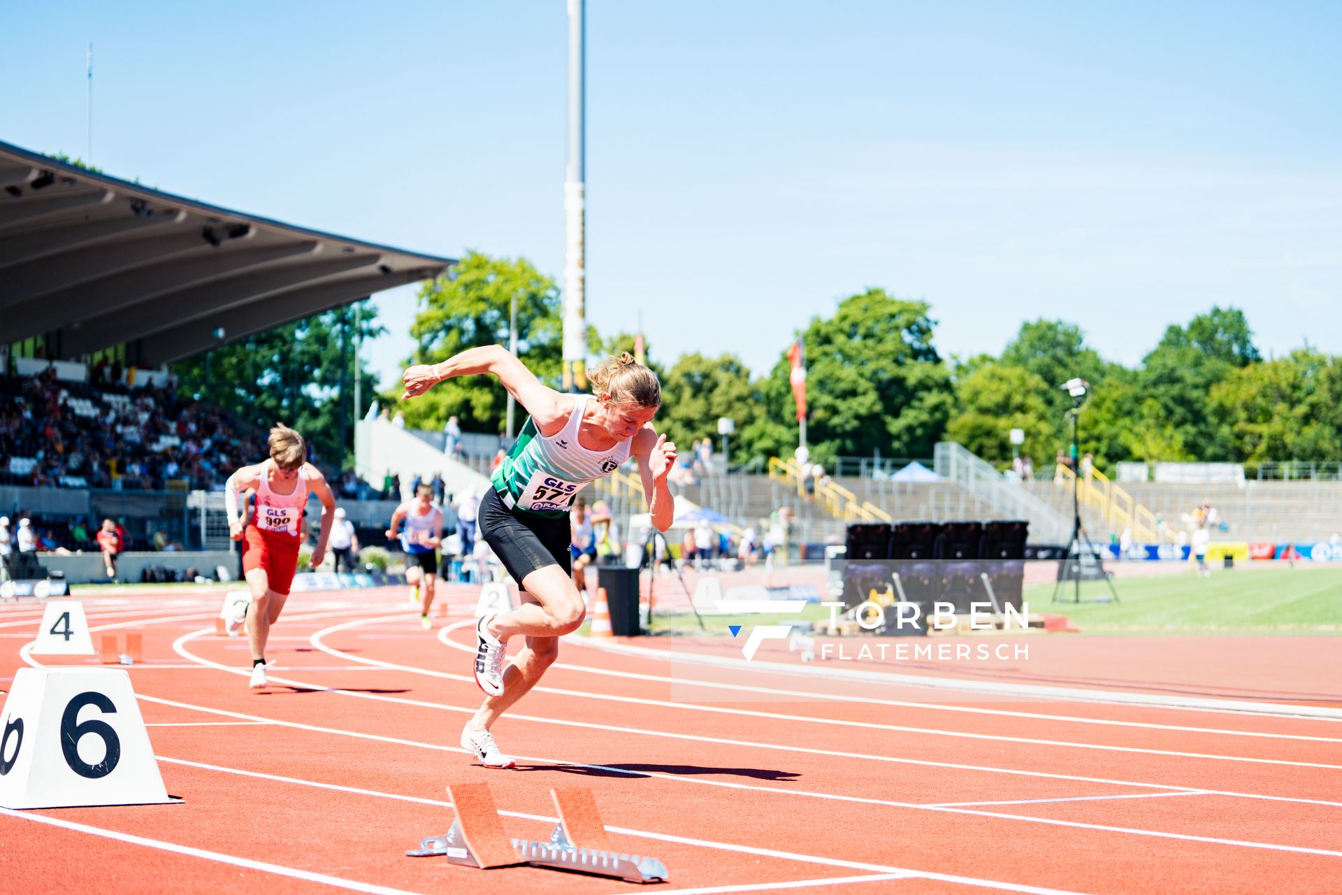 Max Husemann (Eintracht Hildesheim) am 16.07.2022 waehrend den deutschen Leichtathletik-Jugendmeisterschaften 2022 in Ulm