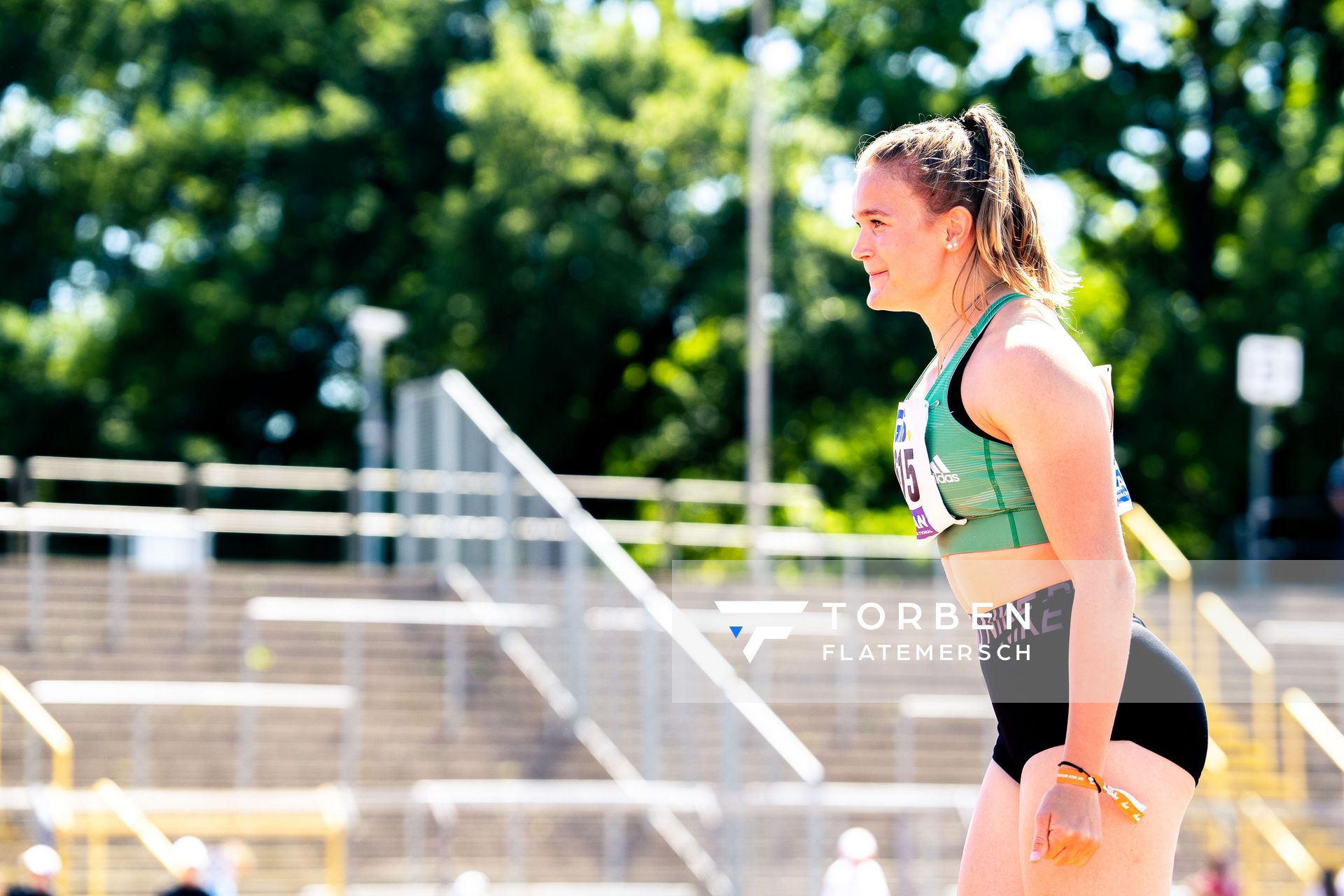 Christina Lahrs (TSV Wehdel) beim Speerwurf am 17.07.2022 waehrend den deutschen Leichtathletik-Jugendmeisterschaften 2022 in Ulm