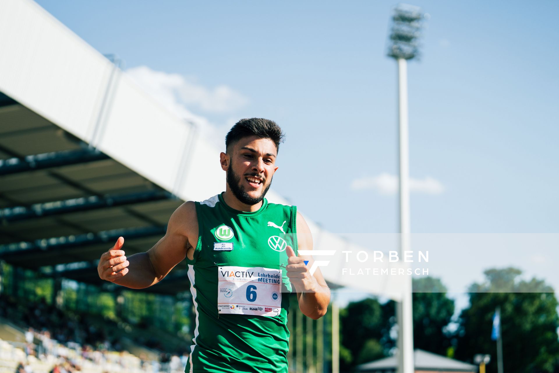 Deniz Almas (VfL Wolfsburg) ueber 100m am 06.08.2022 beim Lohrheide-Meeting im Lohrheidestadion in Bochum-Wattenscheid