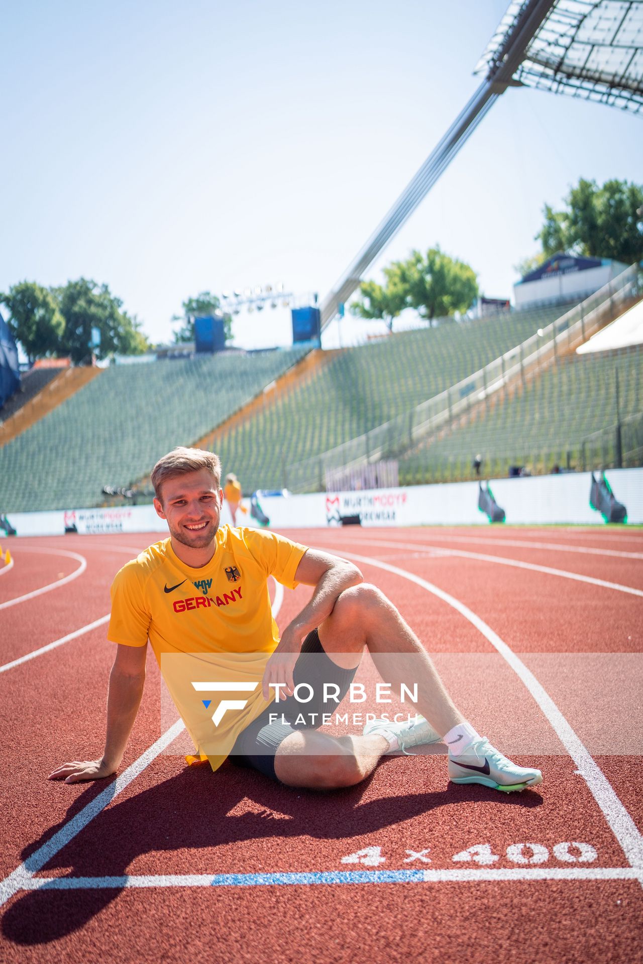 Training mit Fabian Dammermann (GER) am 14.08.2022 bei den Leichtathletik-Europameisterschaften im Olympiapark in Muenchen
