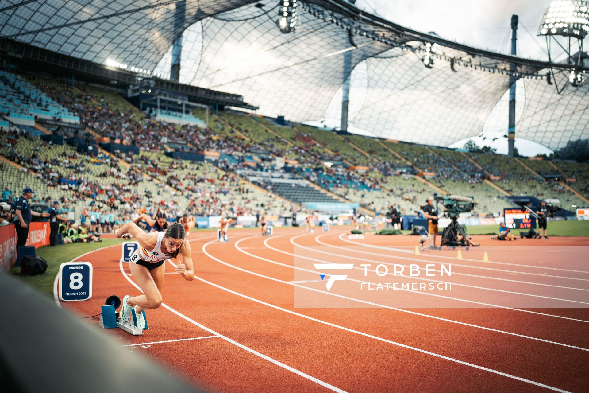 Camille Laus (BEL) am 15.08.2022 bei den Leichtathletik-Europameisterschaften in Muenchen