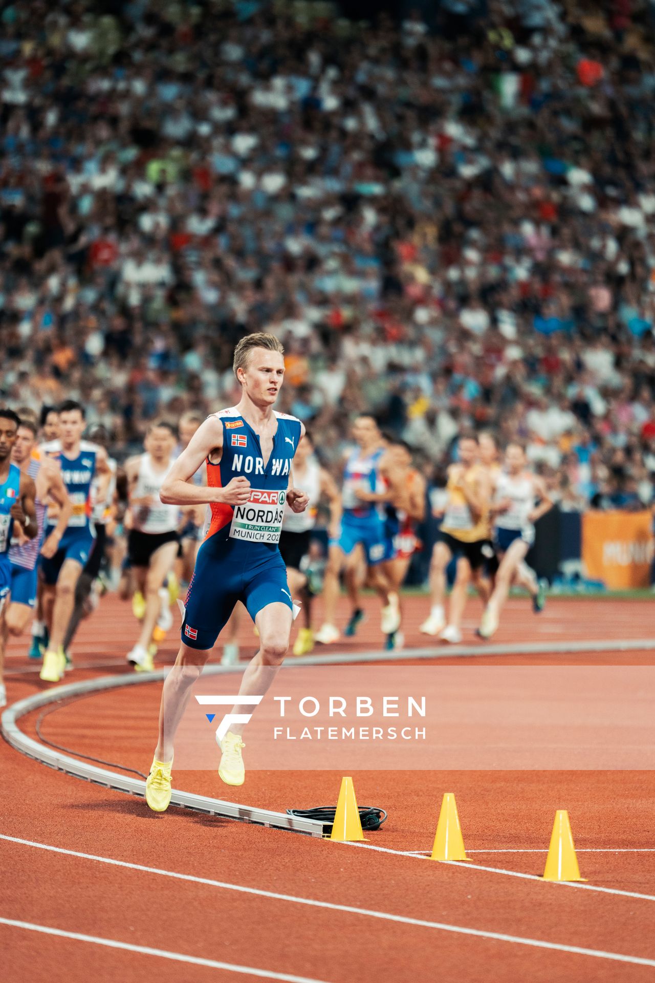 5000m Finale der Maenner mit Narve Gilje Nordas (NOR) am 16.08.2022 bei den Leichtathletik-Europameisterschaften in Muenchen