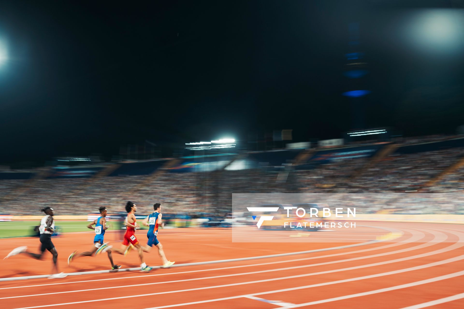 5000m Finale der Maenner mit Jakob Ingebrigtsen (NOR), Mohamed Katir (ESP), Yemaneberhan Crippa (ITA) und Isaac Kimeli (BEL) am 16.08.2022 bei den Leichtathletik-Europameisterschaften in Muenchen
