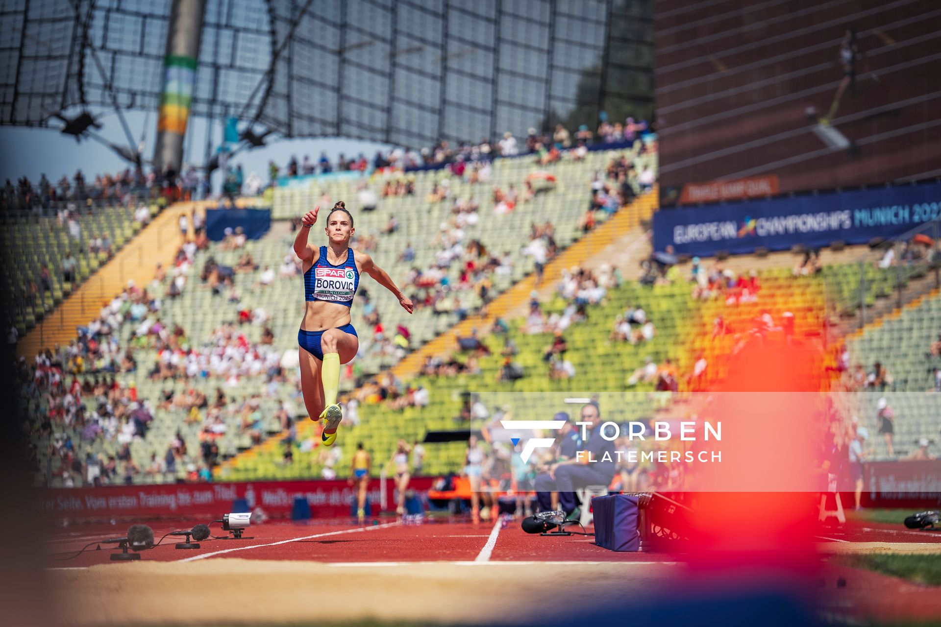 Paola Borovic (CRO) im Dreisprung am 17.08.2022 bei den Leichtathletik-Europameisterschaften in Muenchen