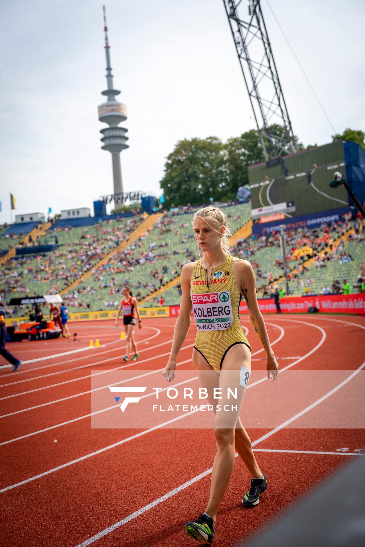 Majtie Kolberg (GER) am 18.08.2022 bei den Leichtathletik-Europameisterschaften in Muenchen