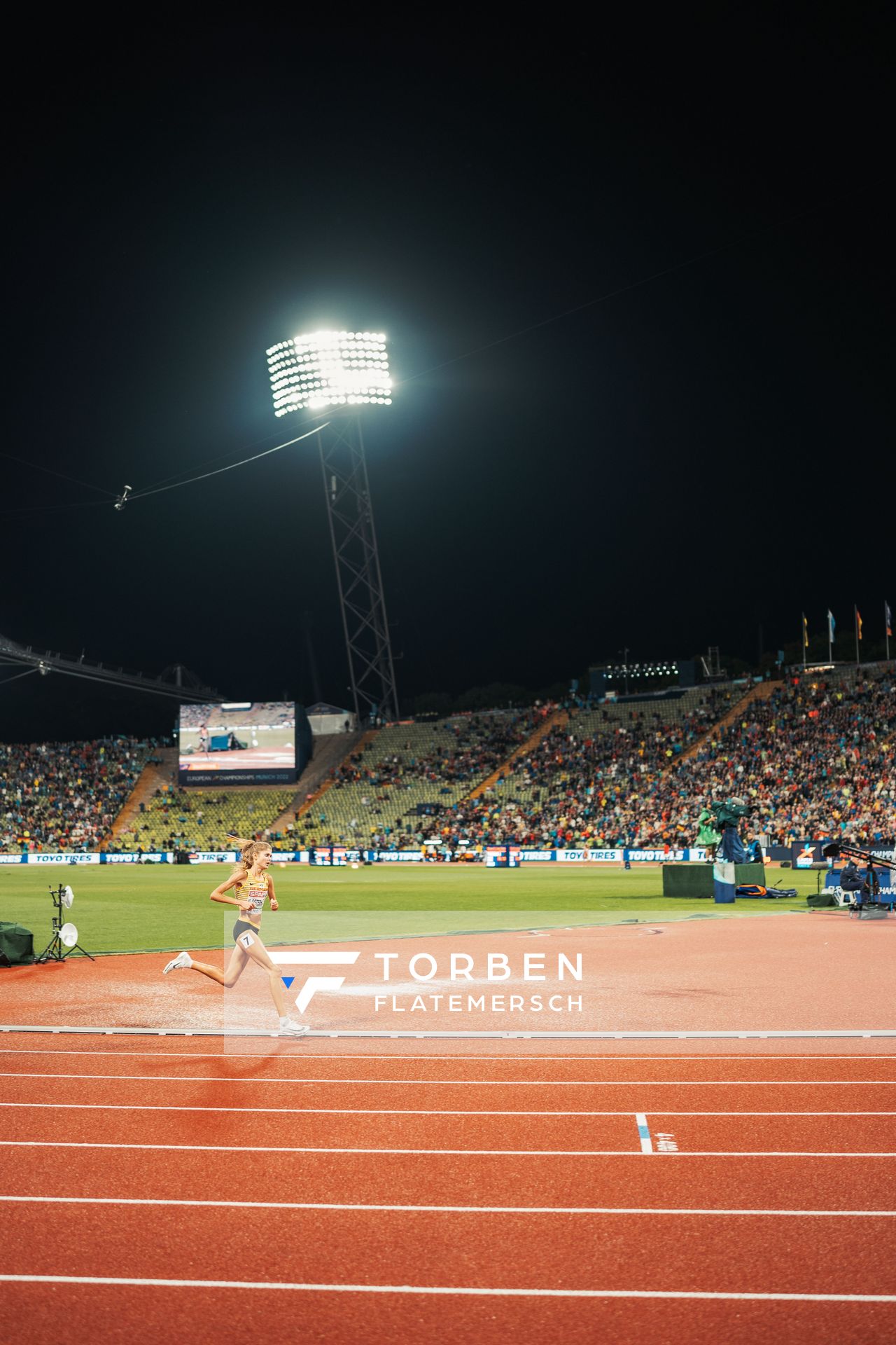 Konstanze Klosterhalfen (GER) ueber 5000m am 18.08.2022 bei den Leichtathletik-Europameisterschaften in Muenchen