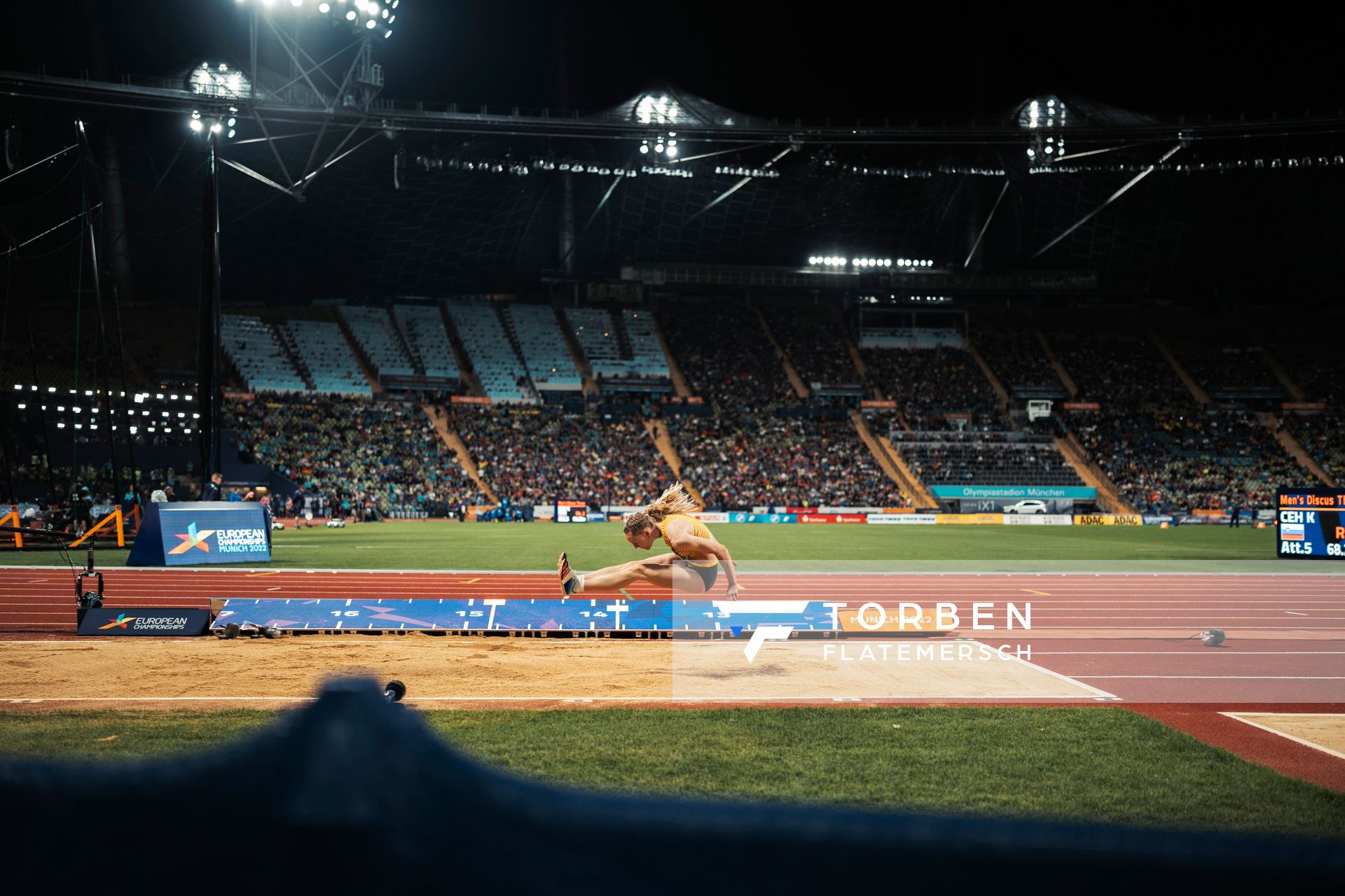 Neele Eckhardt-Noack (GER) im Dreisprung Finale am 19.08.2022 bei den Leichtathletik-Europameisterschaften in Muenchen