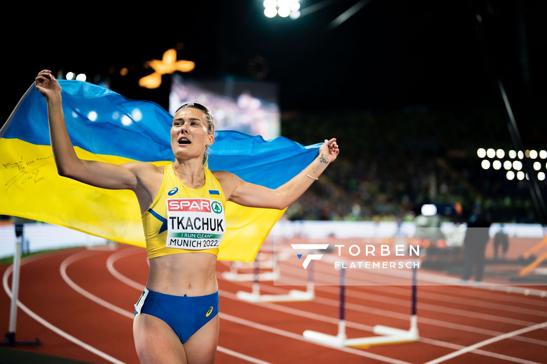 Viktoriya Tkachuk (UKR) am 19.08.2022 bei den Leichtathletik-Europameisterschaften in Muenchen