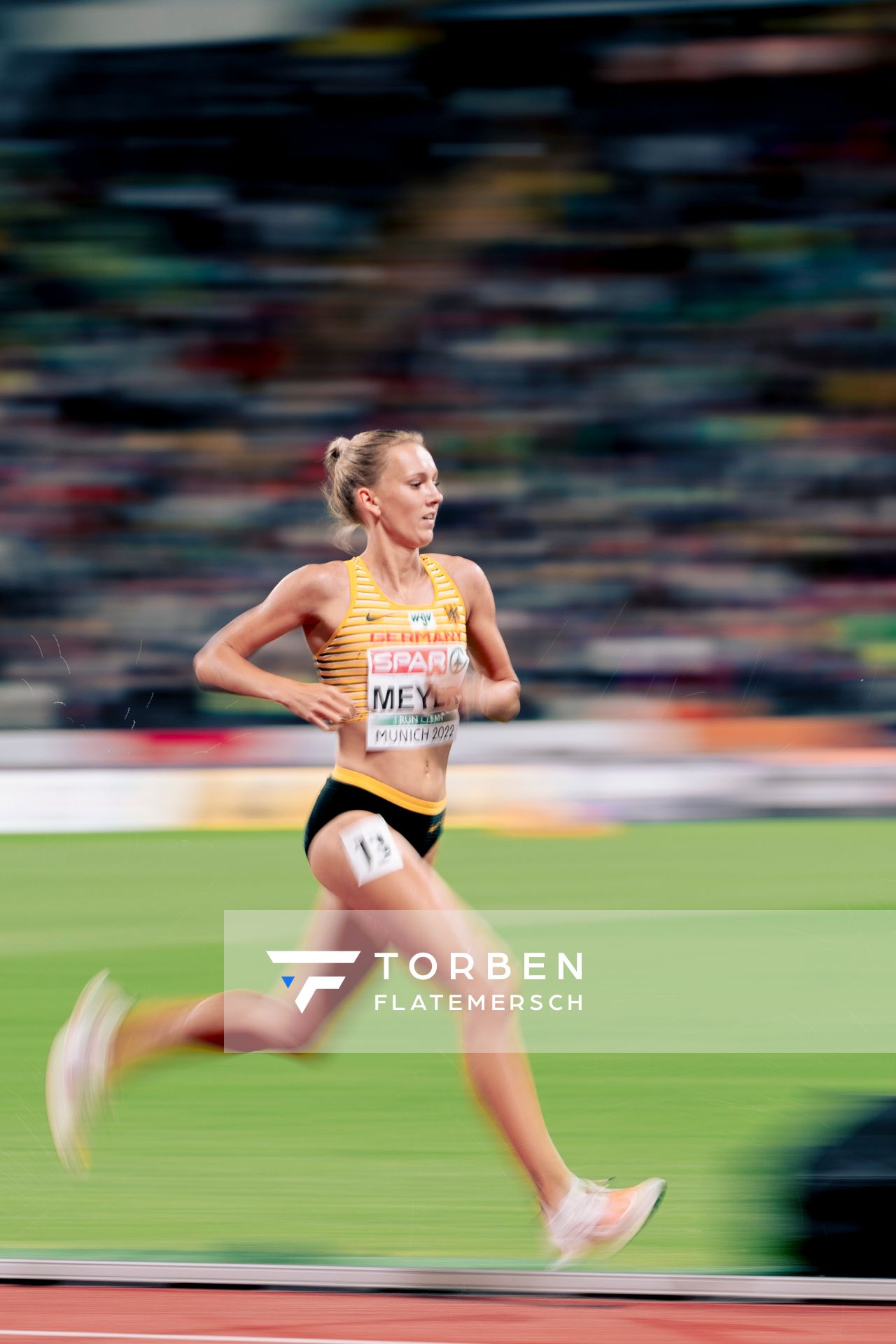 Lea Meyer (GER) im 3000m Hindernis Finale am 20.08.2022 bei den Leichtathletik-Europameisterschaften in Muenchen