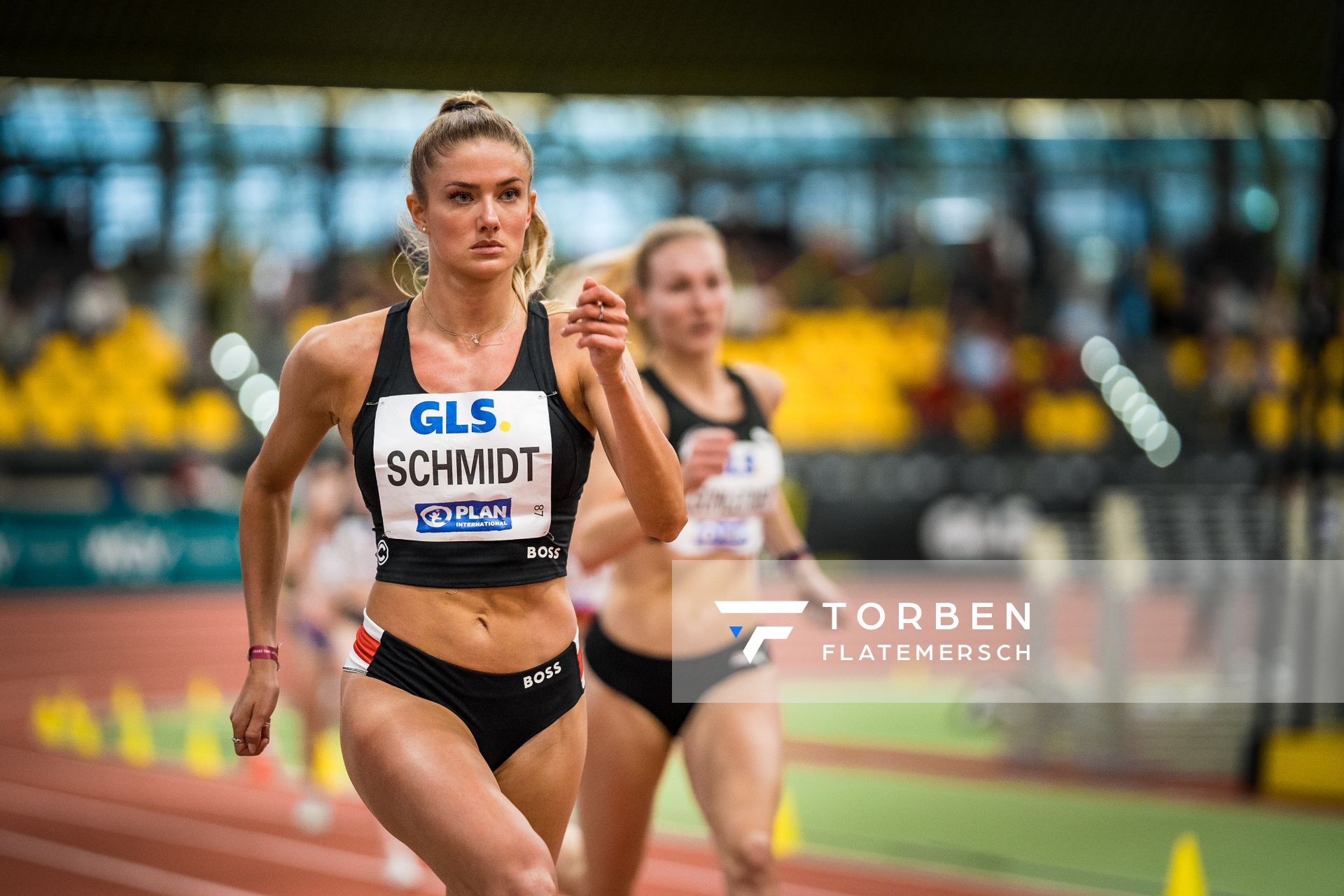 Alica Schmidt (SCC Berlin) bei den Deutschen Leichtathletik-Hallenmeisterschaften am 18.02.2023 in der Helmut-Koernig-Halle in Dortmund
