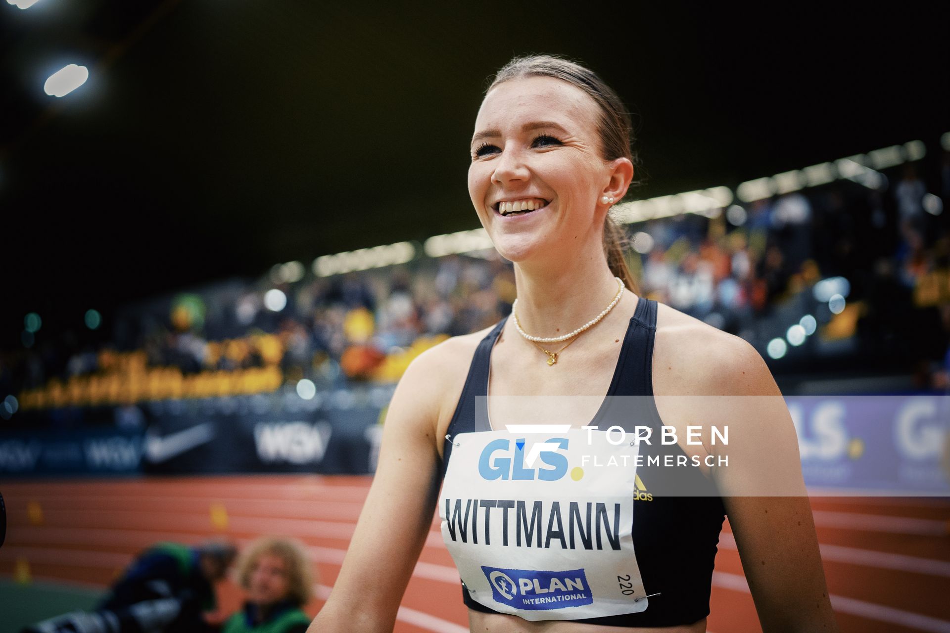 Kira Wittmann (LG Goettingen) bei den Deutschen Leichtathletik-Hallenmeisterschaften am 18.02.2023 in der Helmut-Koernig-Halle in Dortmund