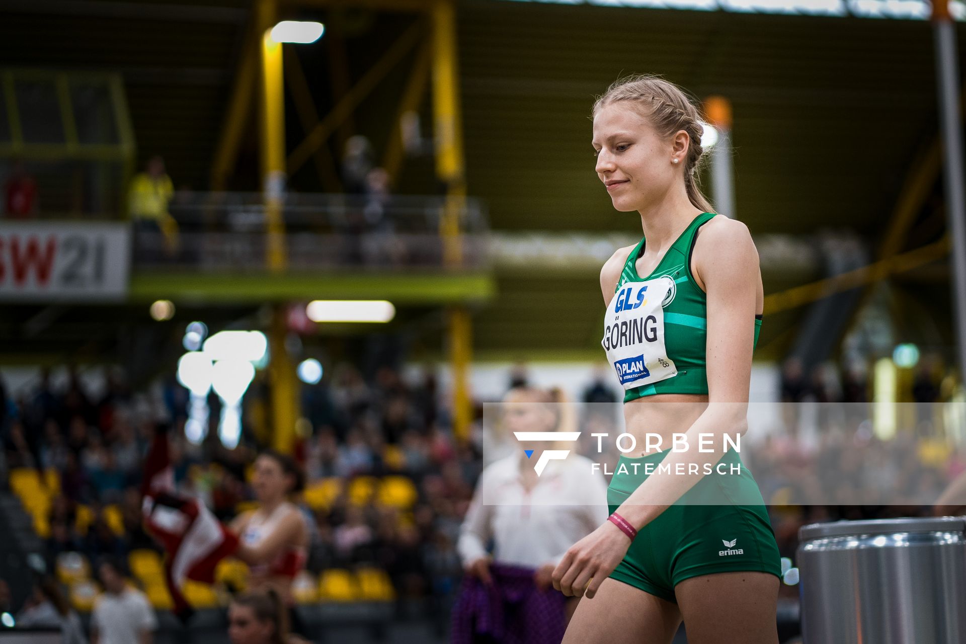 Johanna Goering (SV Salamander Kornwestheim) bei den Deutschen Leichtathletik-Hallenmeisterschaften am 19.02.2023 in der Helmut-Koernig-Halle in Dortmund