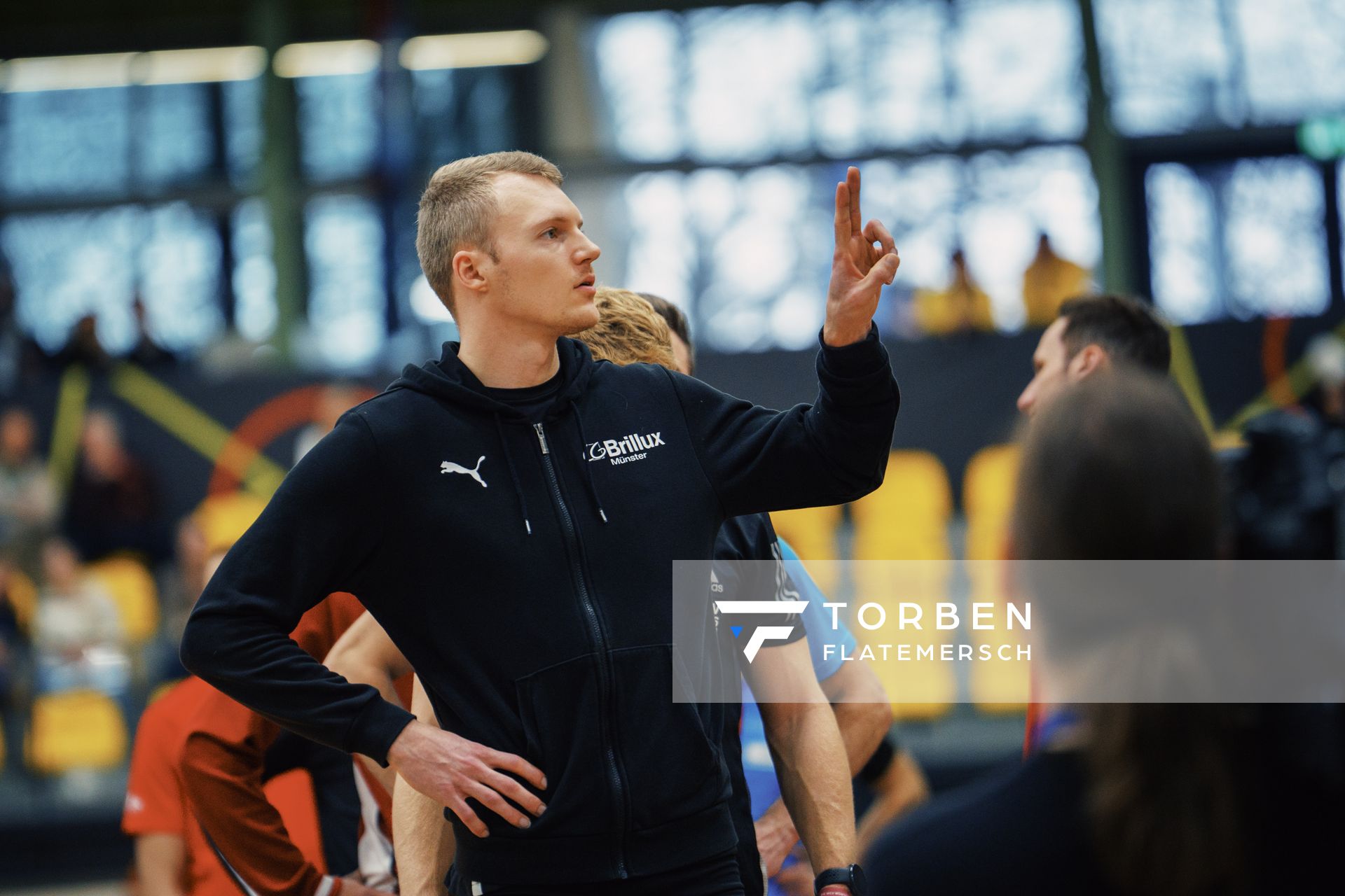 Luka Herden (LG Brillux Muenster) bei den Deutschen Leichtathletik-Hallenmeisterschaften am 19.02.2023 in der Helmut-Koernig-Halle in Dortmund