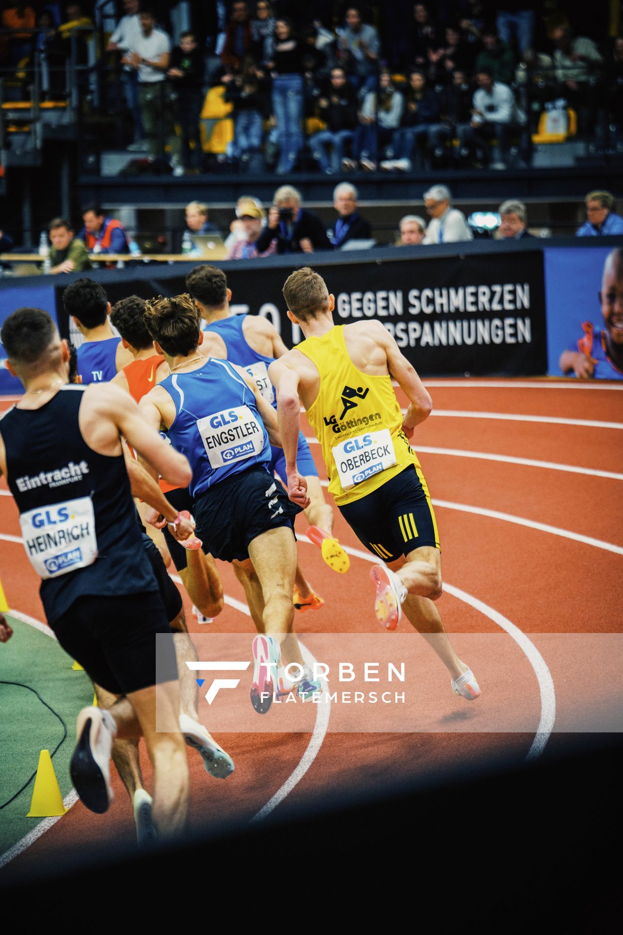 Luis Oberbeck (LG Goettingen) im 800m Finale bei den Deutschen Leichtathletik-Hallenmeisterschaften am 19.02.2023 in der Helmut-Koernig-Halle in Dortmund
