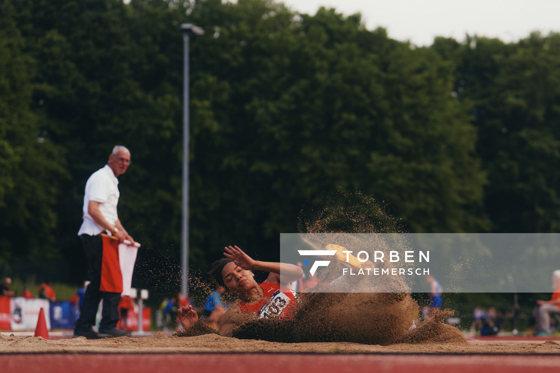 Samira Attermeyer (LG Olympia Dortmund) am 07.06.2023 beim Jump n Run Meeting im Stadion Dortmund-Hacheney in Dortmund