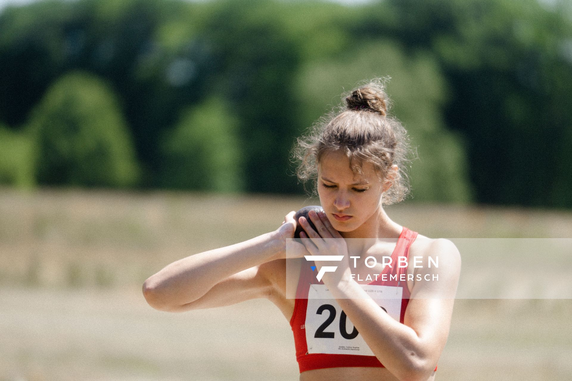 Celina Sophie Globke (VfL Eintracht Hannover) am 10.06.2023 waehrend den NLV + BLV U20/U16 Landesmeisterschaften im Stadion Berliner Ring in Verden