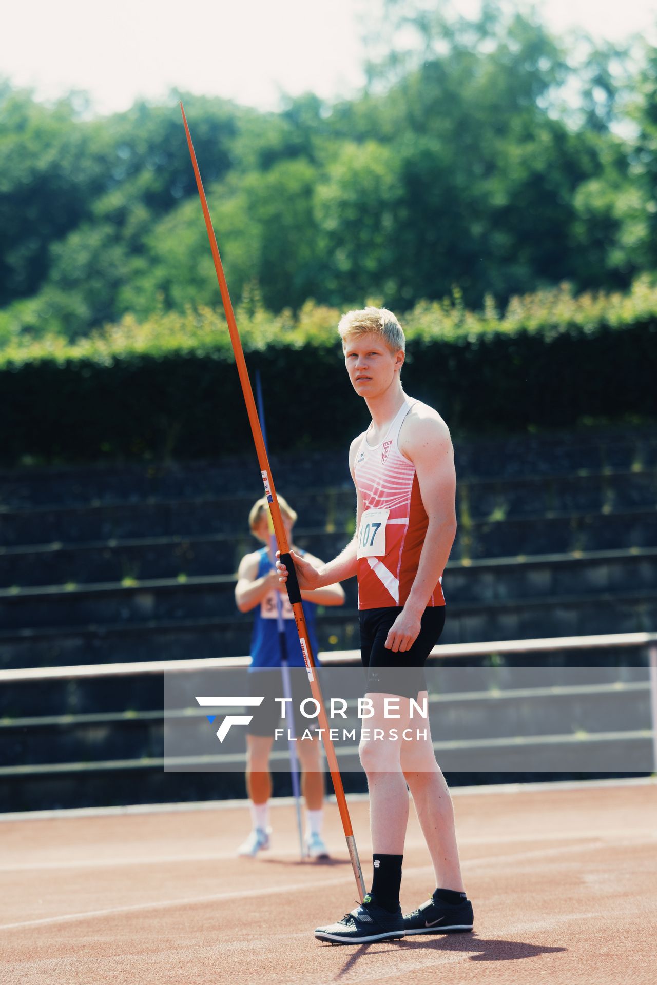 Torben Prepens (TV Cloppenburg) im Speerwurf am 11.06.2023 waehrend den NLV + BLV U20/U16 Landesmeisterschaften im Stadion Berliner Ring in Verden