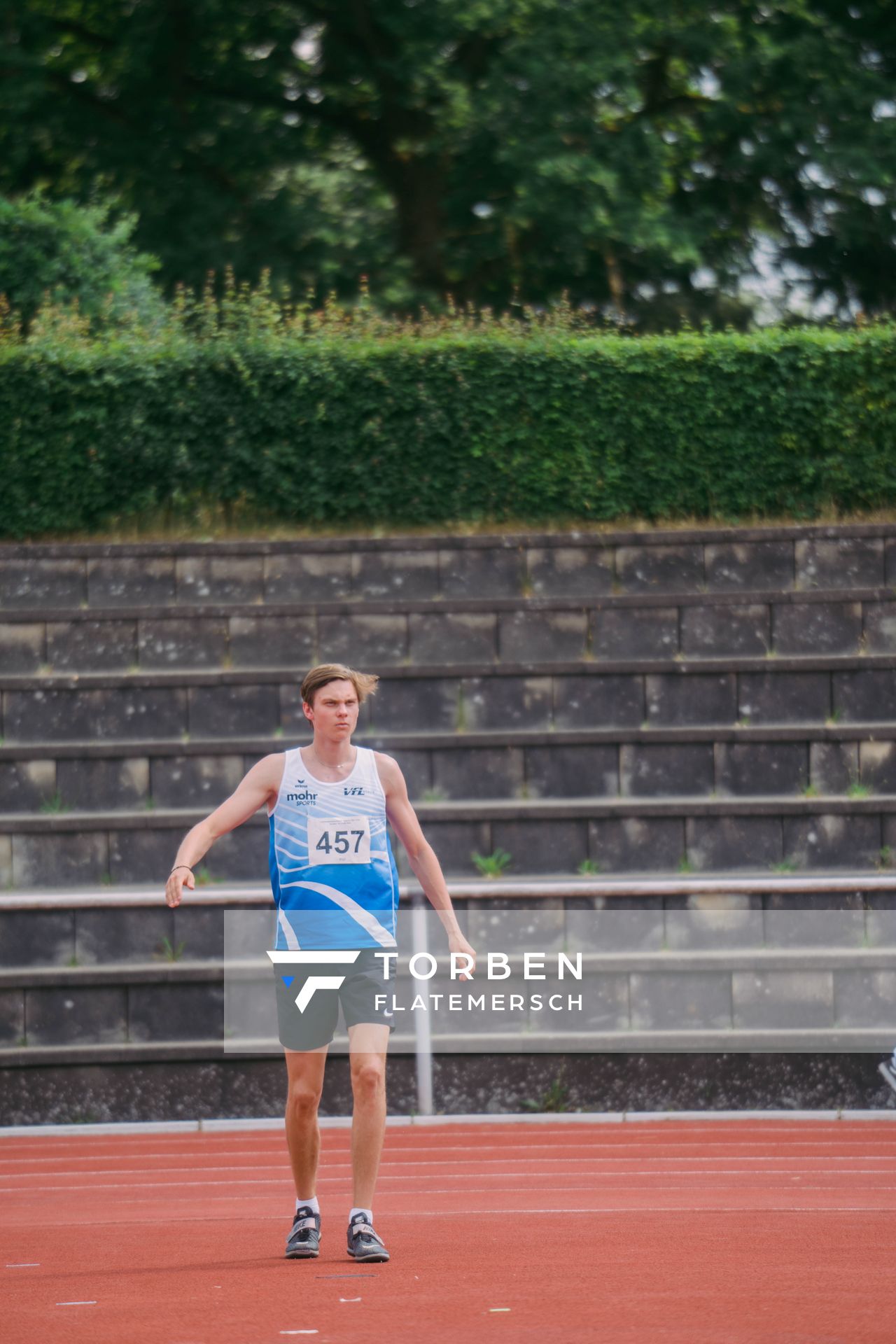 Luis Wolf (VfL Stade) am 11.06.2023 waehrend den NLV + BLV U20/U16 Landesmeisterschaften im Stadion Berliner Ring in Verden