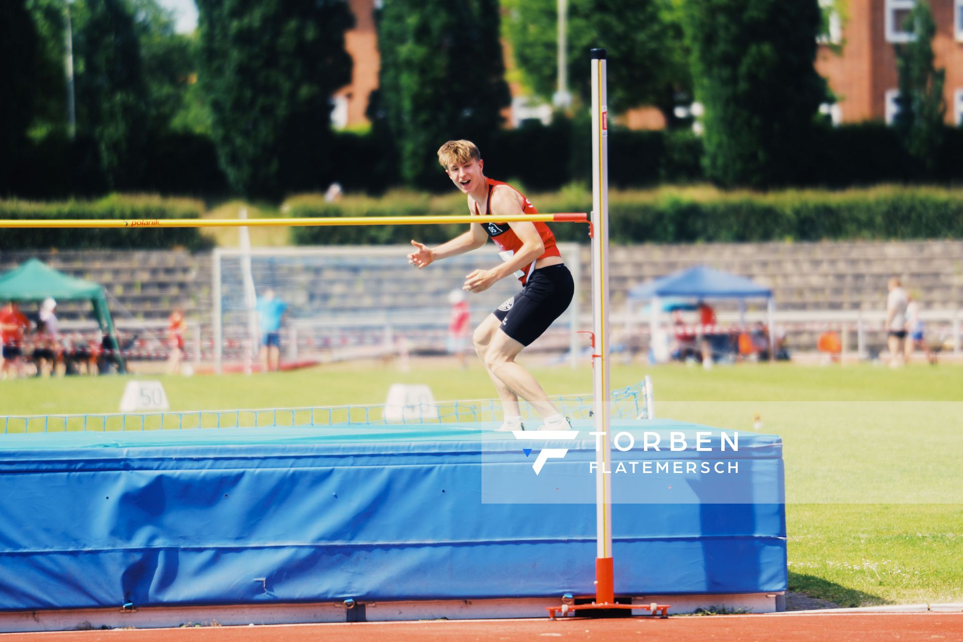 Bela Kluhs (LG Osnabrueck) am 11.06.2023 waehrend den NLV + BLV U20/U16 Landesmeisterschaften im Stadion Berliner Ring in Verden