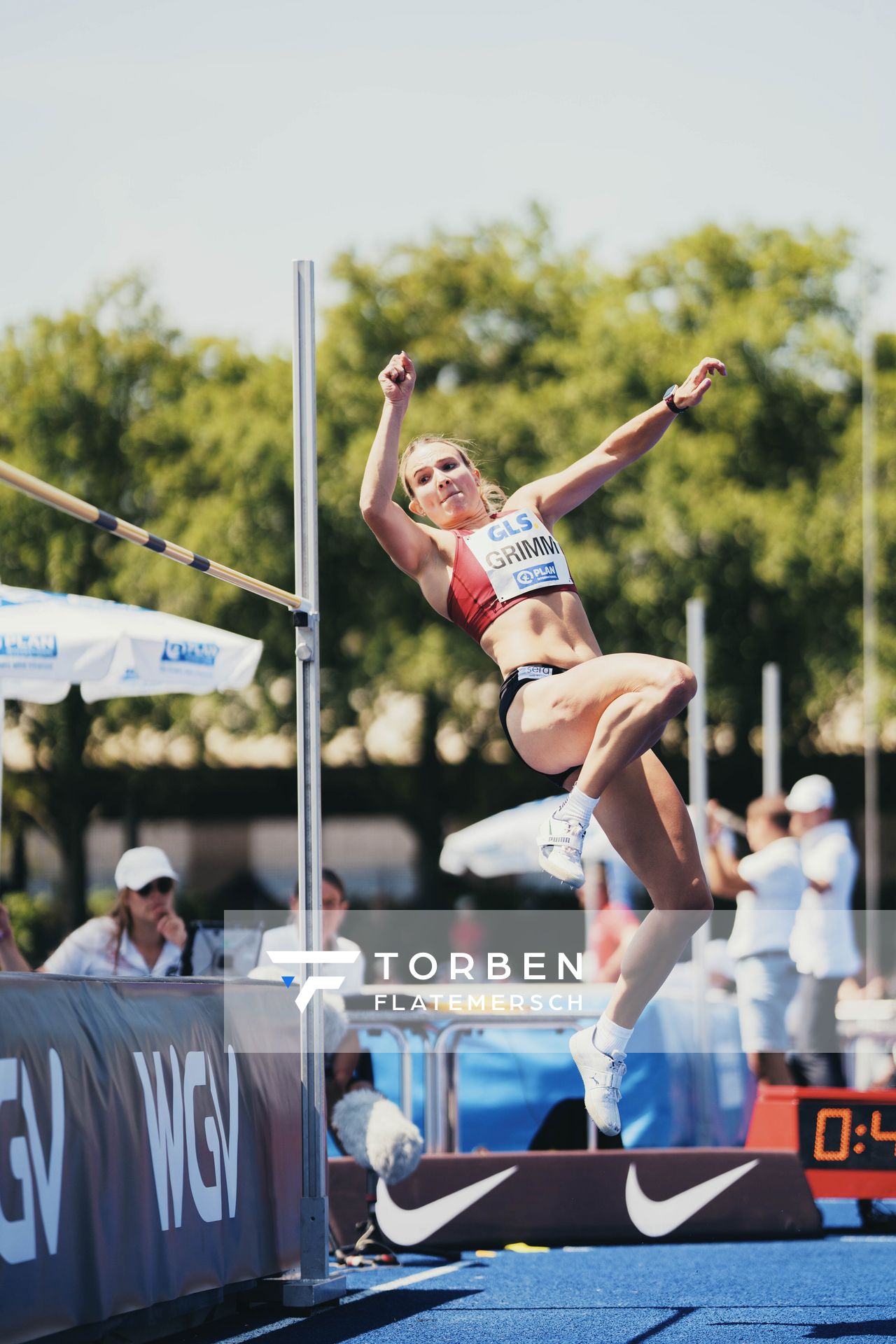 Vanessa Grimm (GER/Koenigsteiner LV) im Hochsprung am 17.06.2023 beim Stadtwerke Ratingen Mehrkampf-Meeting im Stadion am Stadionring in Ratingen