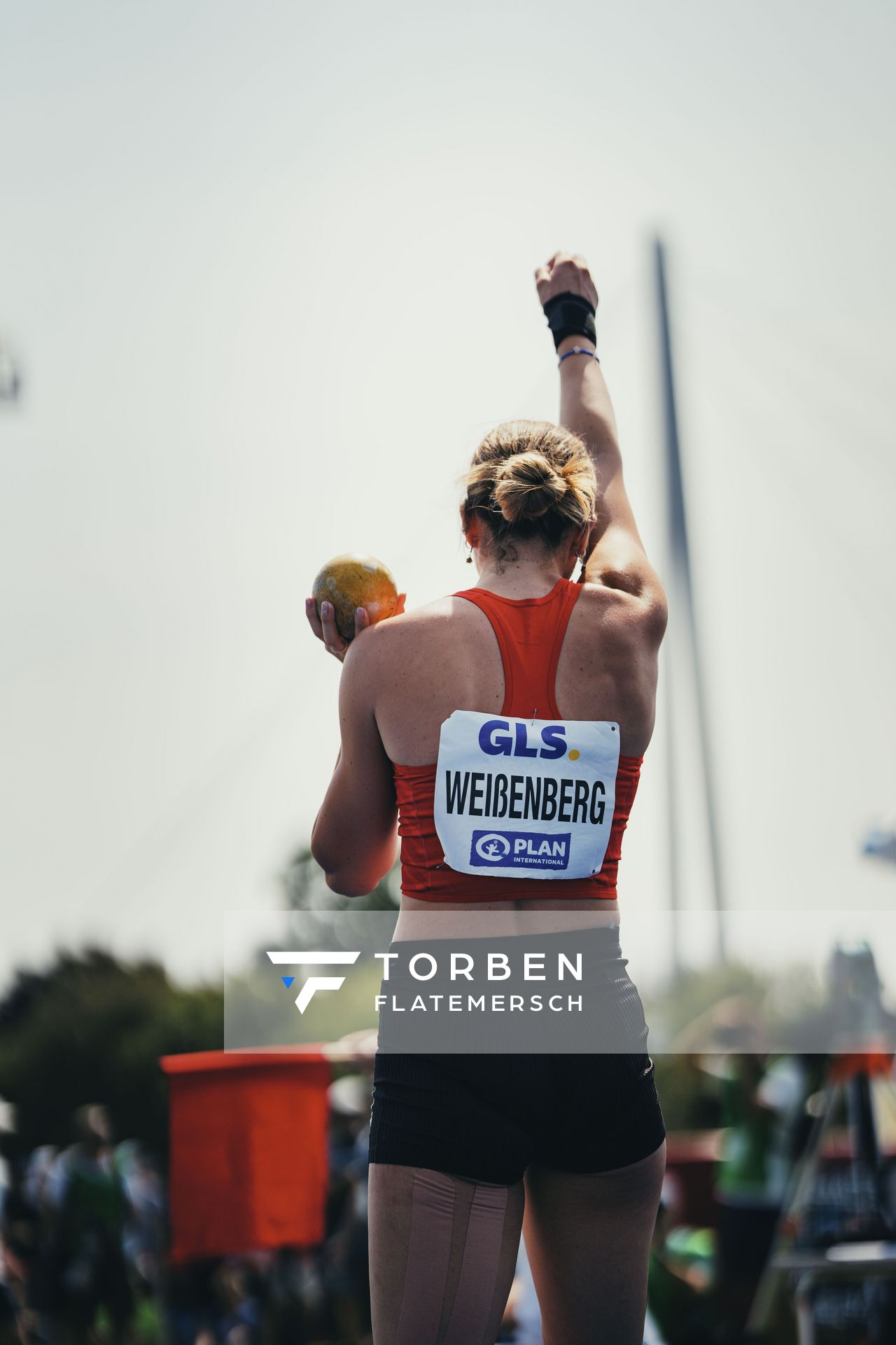 Sophie Weißenberg (GER/TSV Bayer 04 Leverkusen) beim Kugelstoßen am 17.06.2023 beim Stadtwerke Ratingen Mehrkampf-Meeting im Stadion am Stadionring in Ratingen