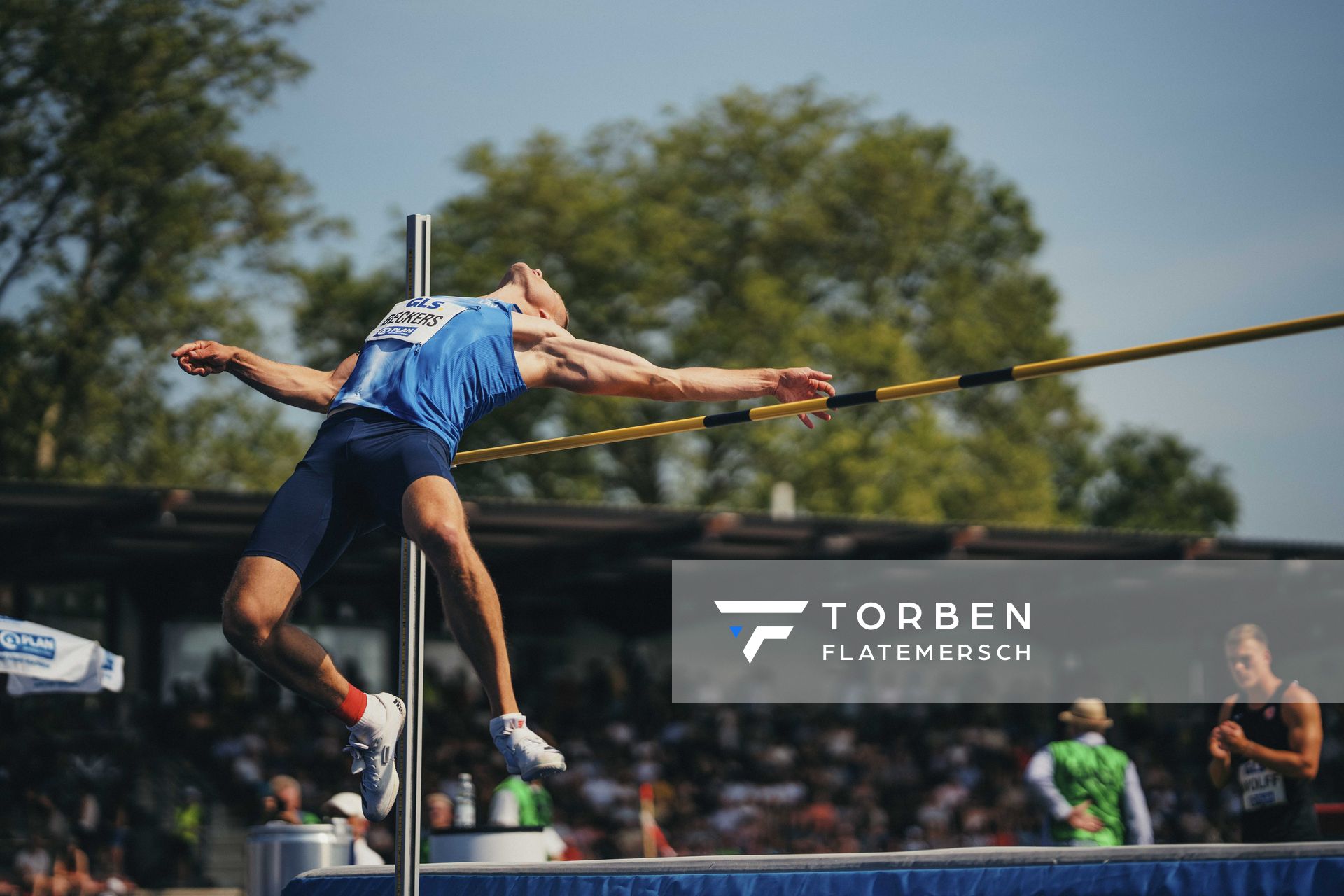 Nico Beckers (GER/LAV Bayer Uerd./Dormagen) im Hochsprung am 17.06.2023 beim Stadtwerke Ratingen Mehrkampf-Meeting im Stadion am Stadionring in Ratingen