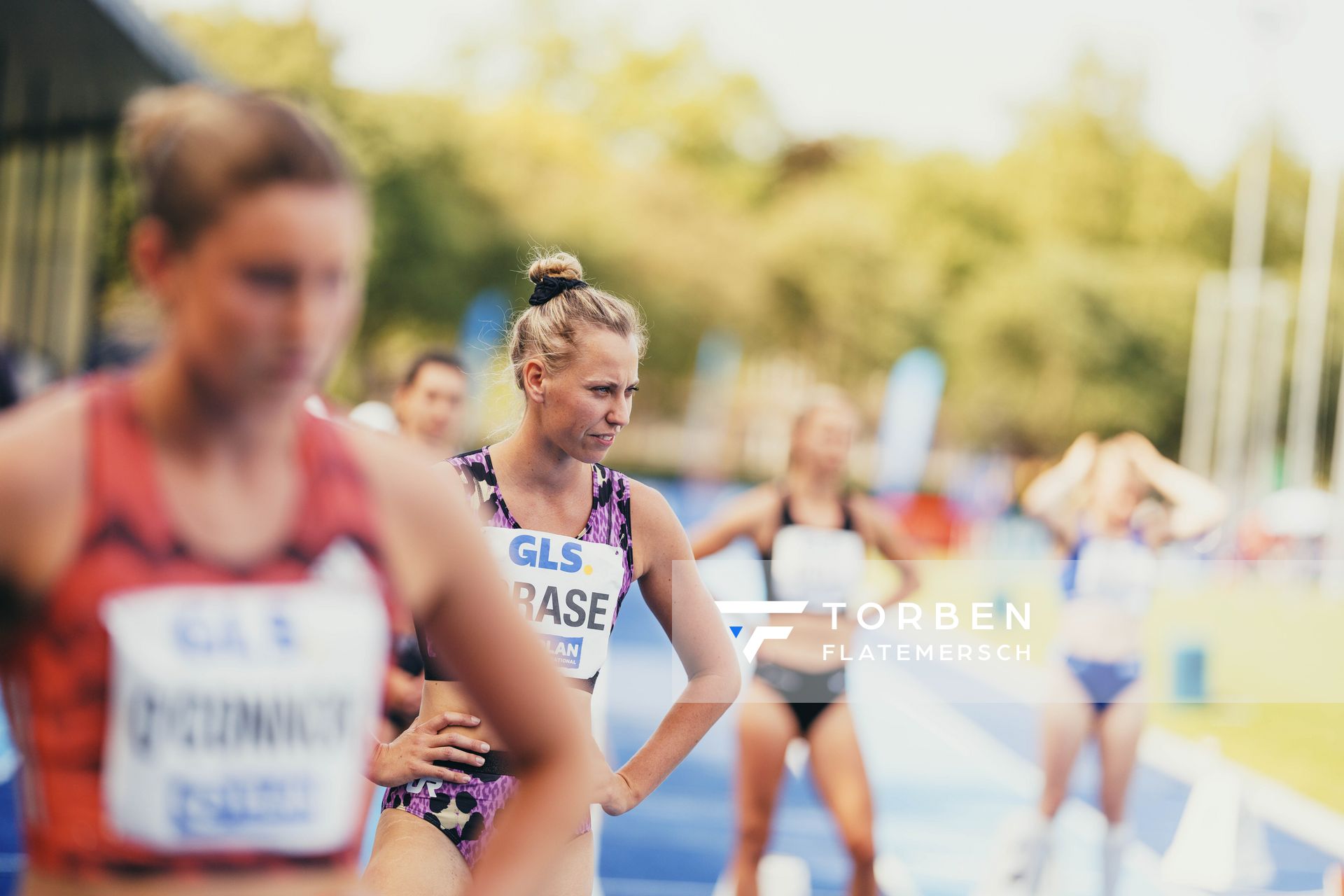 Taneille Crase (AUS/Australien) ueber 200m am 17.06.2023 beim Stadtwerke Ratingen Mehrkampf-Meeting im Stadion am Stadionring in Ratingen