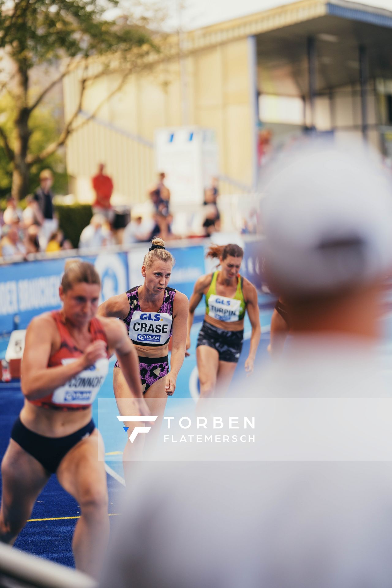 Taneille Crase (AUS/Australien) ueber 200m am 17.06.2023 beim Stadtwerke Ratingen Mehrkampf-Meeting im Stadion am Stadionring in Ratingen