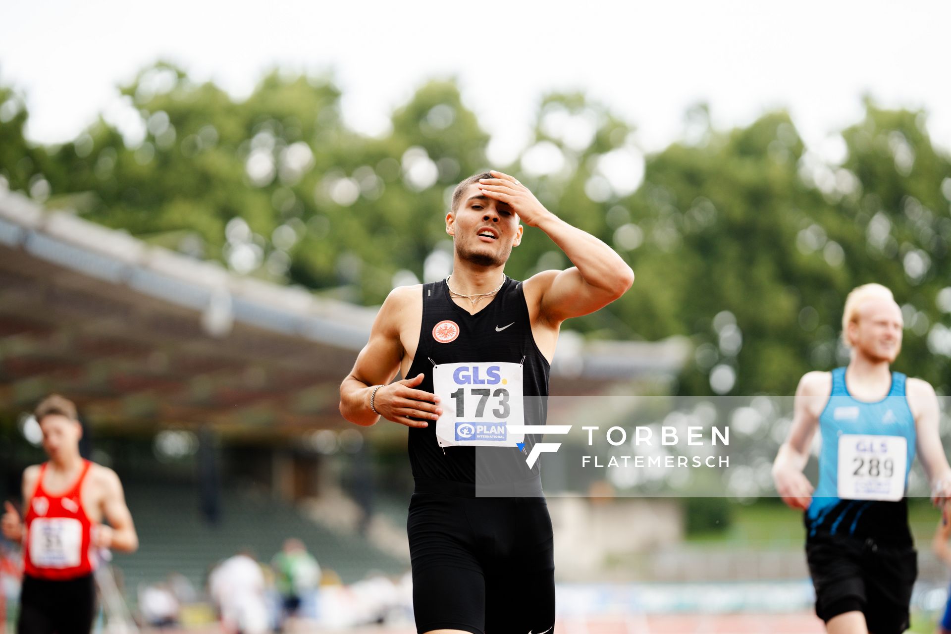 Darius Gussmann (Eintracht Frankfurt e.V.) am 02.07.2023 waehrend den deutschen U23 Leichtathletik-Meisterschaften im Jahnstadion in Göttingen