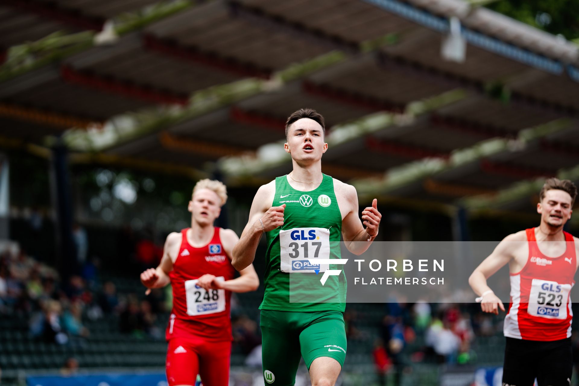 Tobias Morawietz (VfL Wolfsburg) gewinnt Silber ueber 200m am 02.07.2023 waehrend den deutschen U23 Leichtathletik-Meisterschaften im Jahnstadion in Göttingen