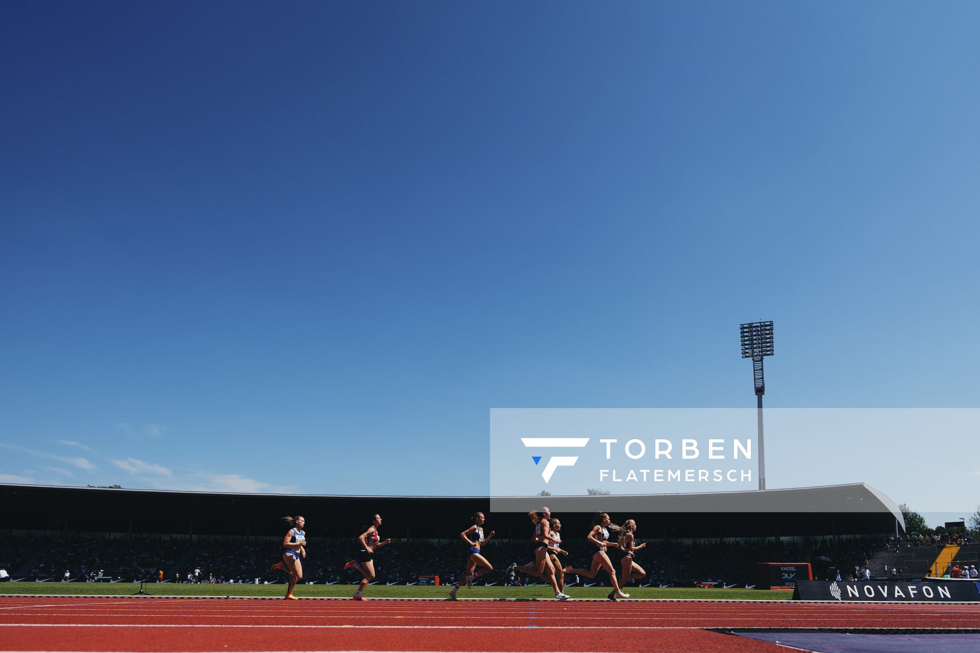 3. Halbfinale 800m mit Majtie Kolberg (LG Kreis Ahrweiler), Alina Ammann (TuS Esingen), Nele Goehl (LG Eckental), Smilla Kolbe (VfL Eintracht Hannover), Tina Miletic (LG Filstal), Berit Mues (Leichtathletikclub Kronshagen), Franziska Schindler (TSV SCHOTT Mainz) während der 113. Deutschen Leichtathletik-Meisterschaften am 08.07.2023 im Auestadion in Kassel