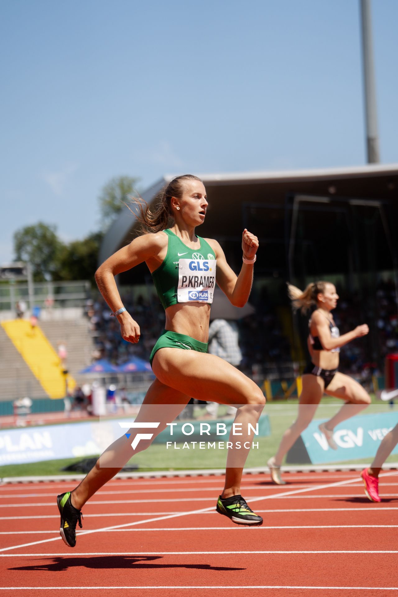 Pernilla Kramer (VfL Wolfsburg) ueber 400m während der 113. Deutschen Leichtathletik-Meisterschaften am 08.07.2023 im Auestadion in Kassel