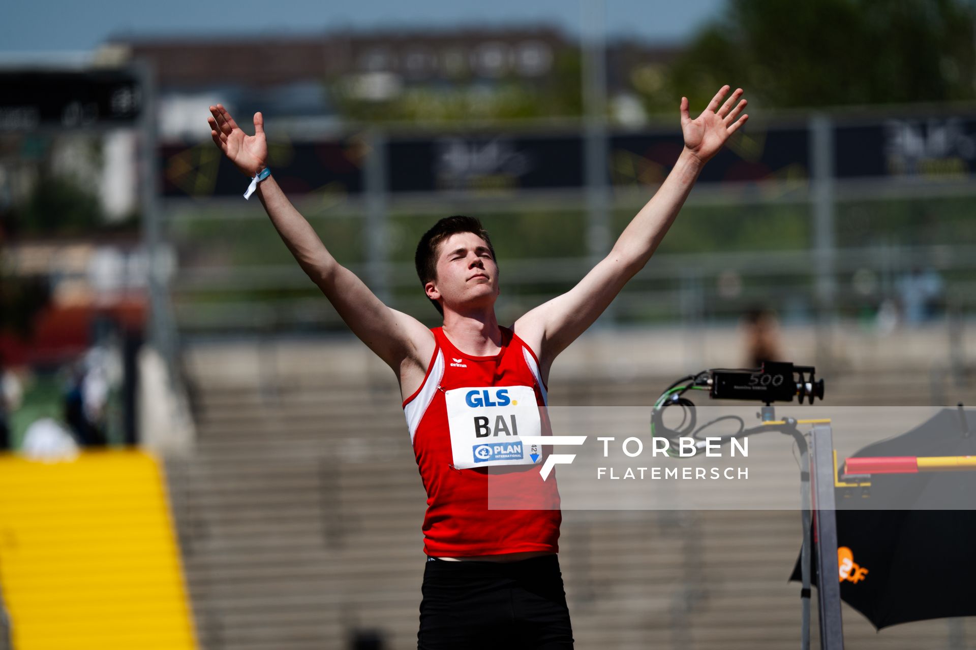 Alexander Bai (MTV Hanstedt) während der 113. Deutschen Leichtathletik-Meisterschaften am 08.07.2023 im Auestadion in Kassel