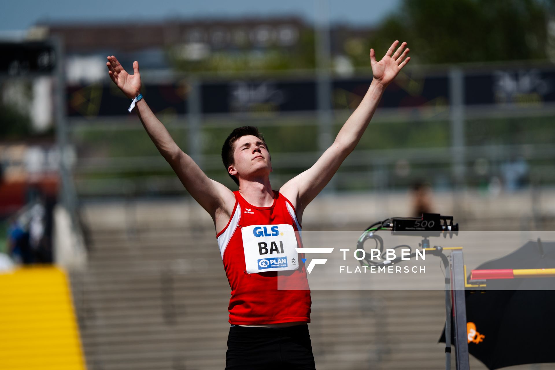 Alexander Bai (MTV Hanstedt) während der 113. Deutschen Leichtathletik-Meisterschaften am 08.07.2023 im Auestadion in Kassel