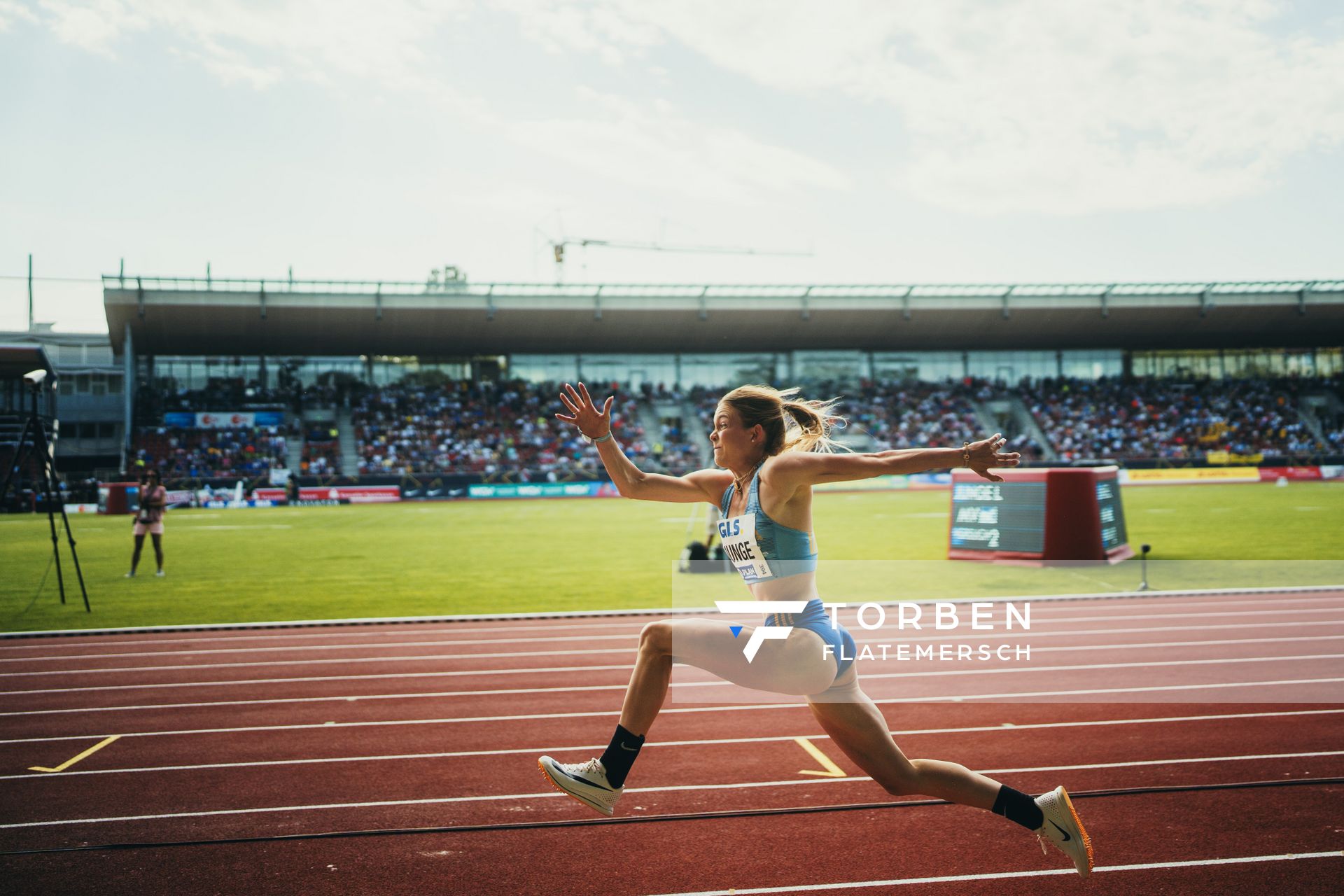Lucy Junge (HSG Universitaet Greifswald) während der 113. Deutschen Leichtathletik-Meisterschaften am 08.07.2023 im Auestadion in Kassel