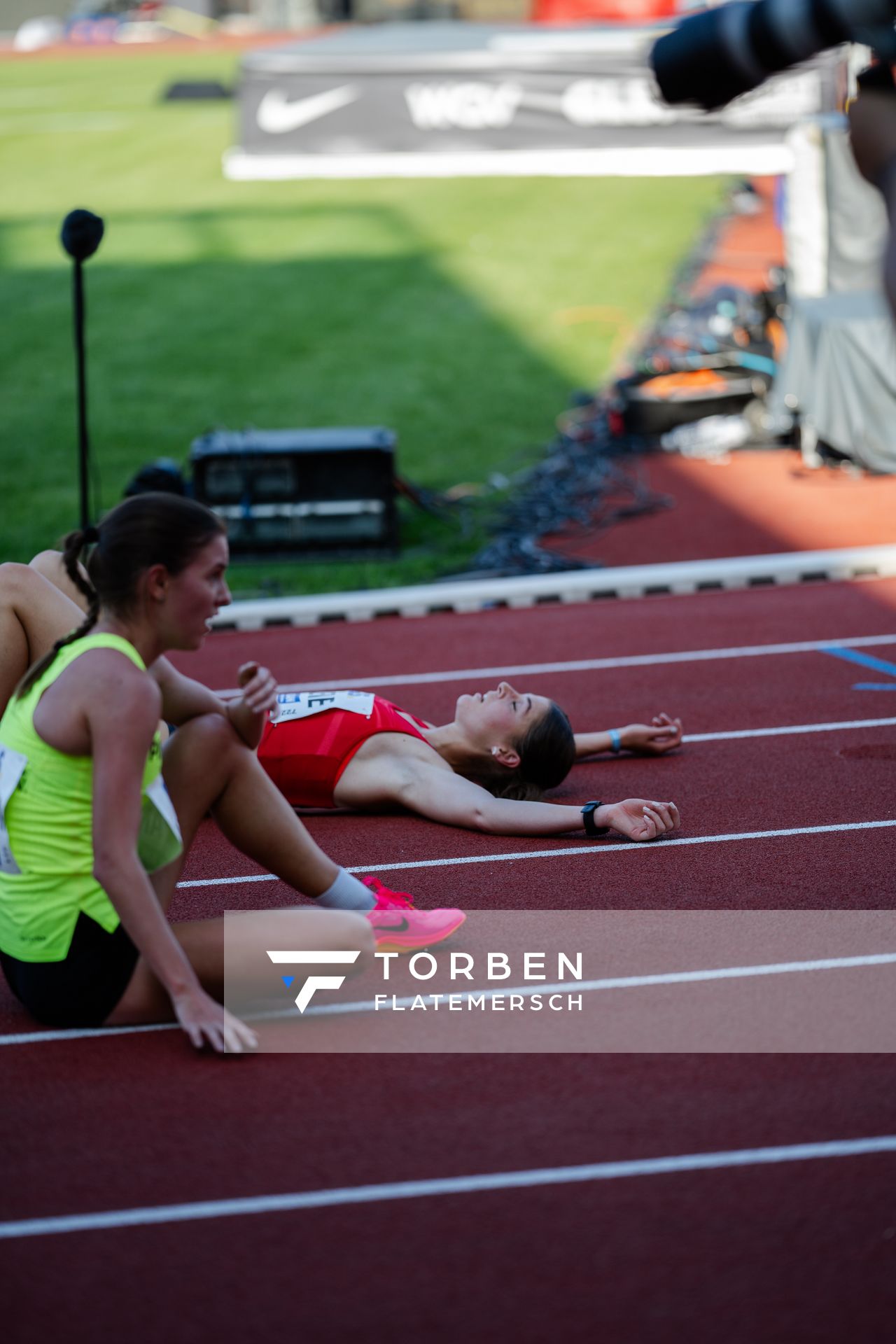 Katharina Saathoff (Braunschweiger Laufclub) während der 113. Deutschen Leichtathletik-Meisterschaften am 08.07.2023 im Auestadion in Kassel